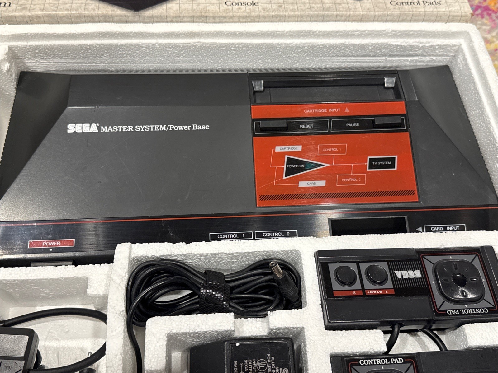 The Sega Base Master System with Box & Accessories
