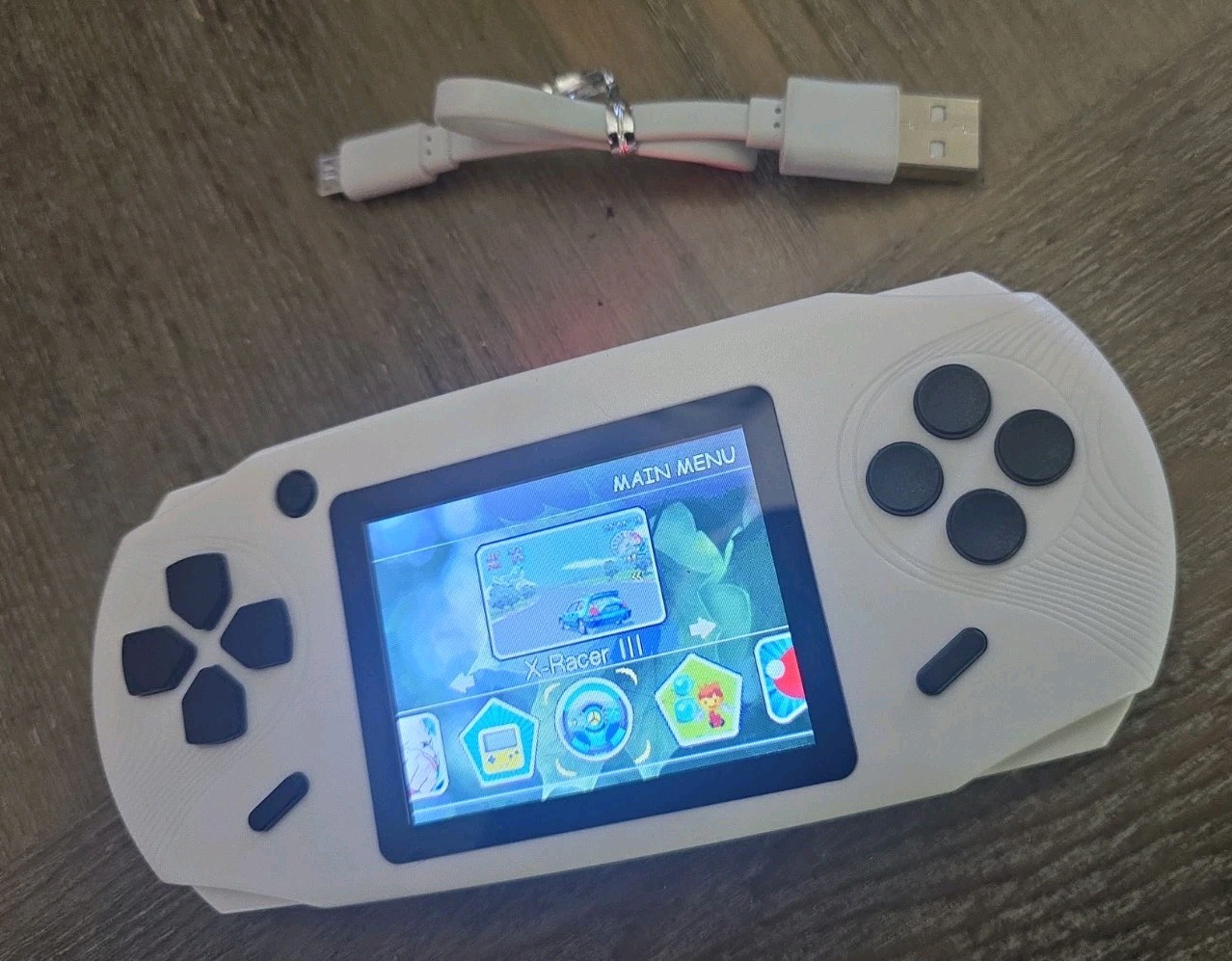 Handheld Game Console Model GB-10X 3.0” TFT Screen With Small White USB Charger!