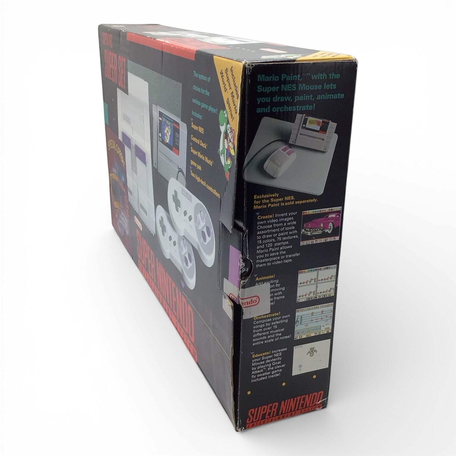 Complete Super Nintendo SNES Super Set with Mario Paint, Mouse Controller, & Sup
