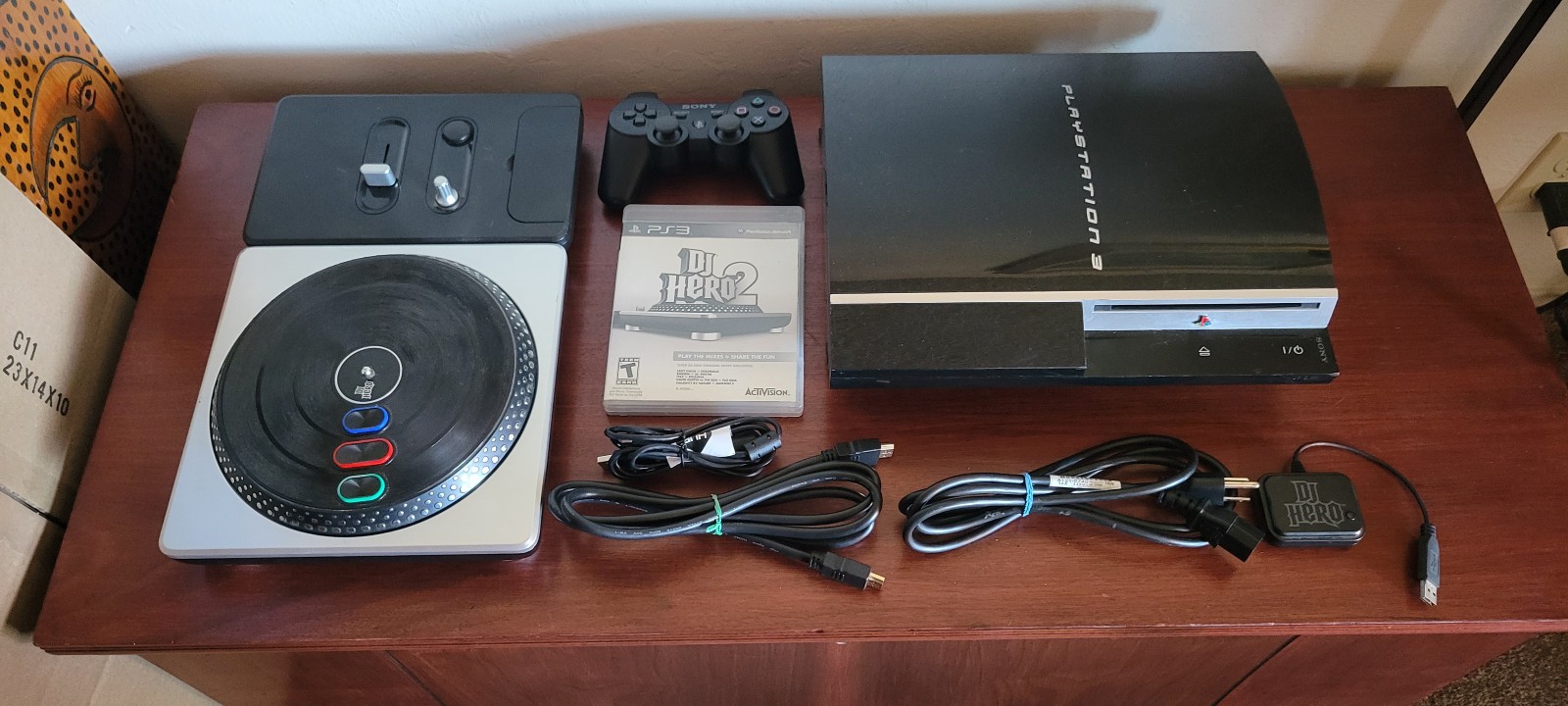 Sony PlayStation 3 80GB Black Console + DJ Hero 2