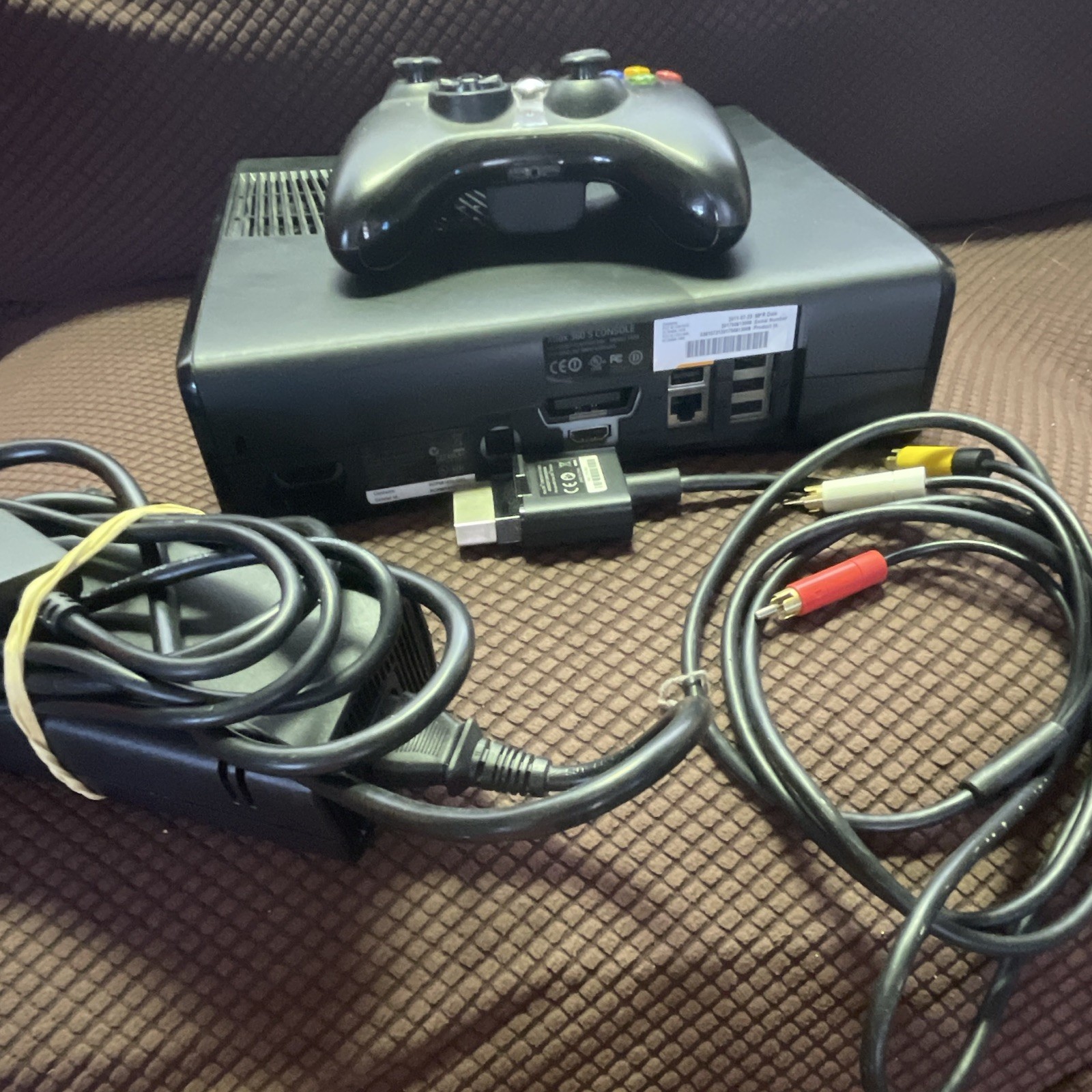 Microsoft Xbox 360 250GB Black Console Wi‑Fi NTSC-U/C 1080p Controller Cables