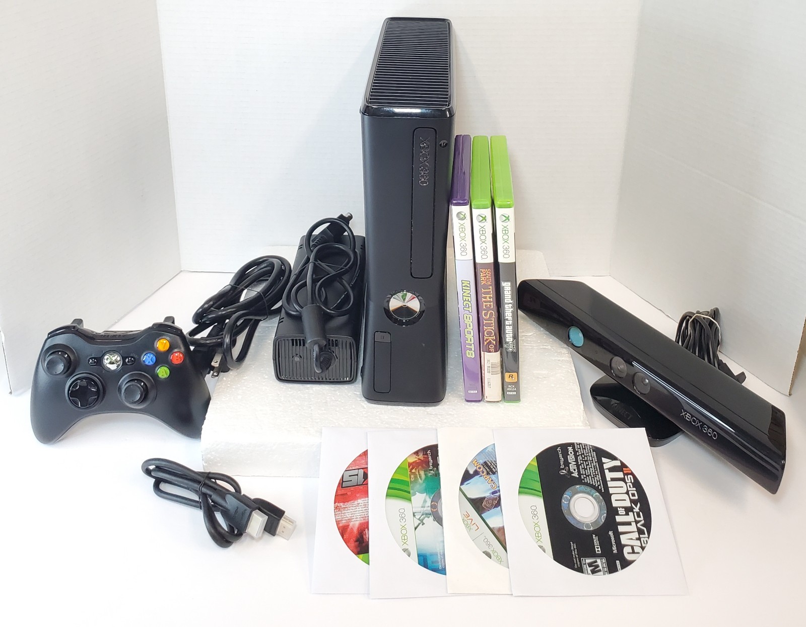 Microsoft Xbox 360 S Slim (Model 1439) 250GB w Accessories & 7🔥 Games TESTED✅️