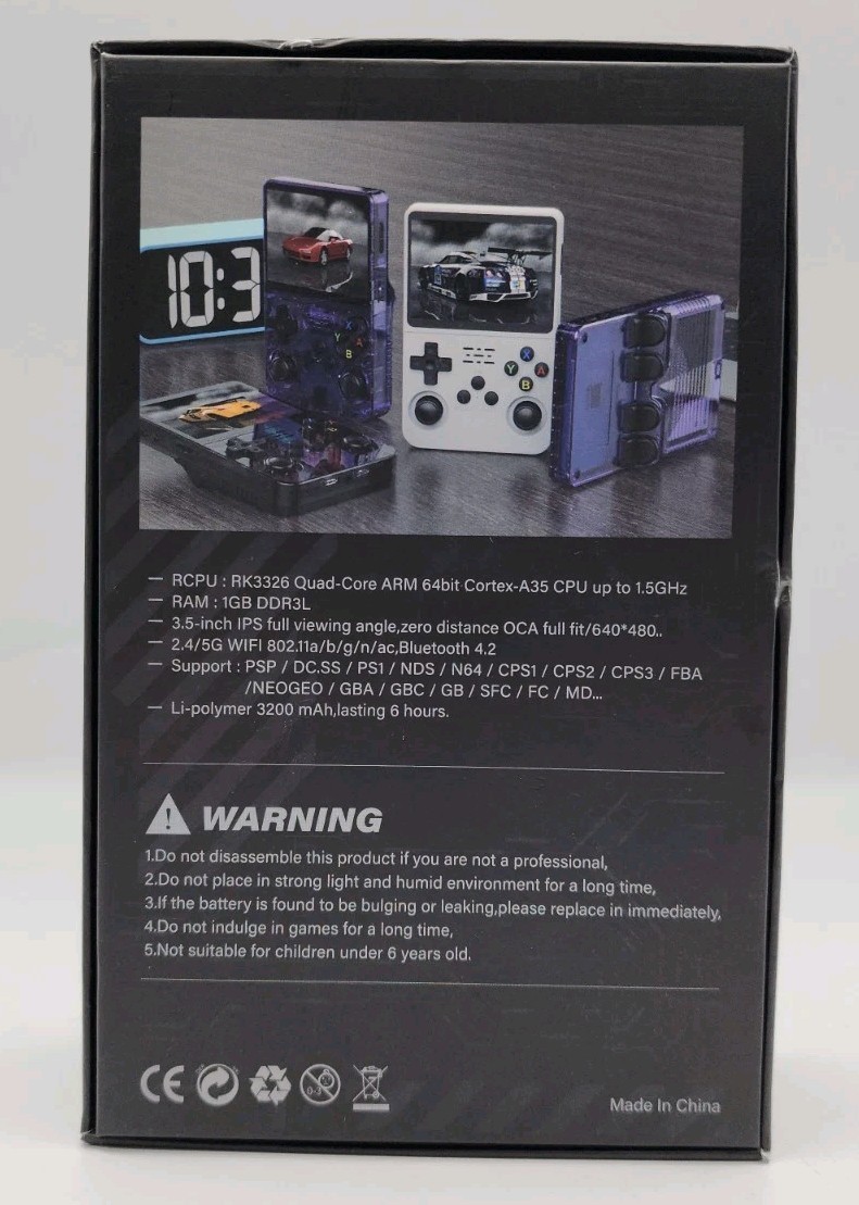 RK3326 Quad Core ARM 64bit Cortex-A35 CPU up to 1.5GHz Game Console Red R36S