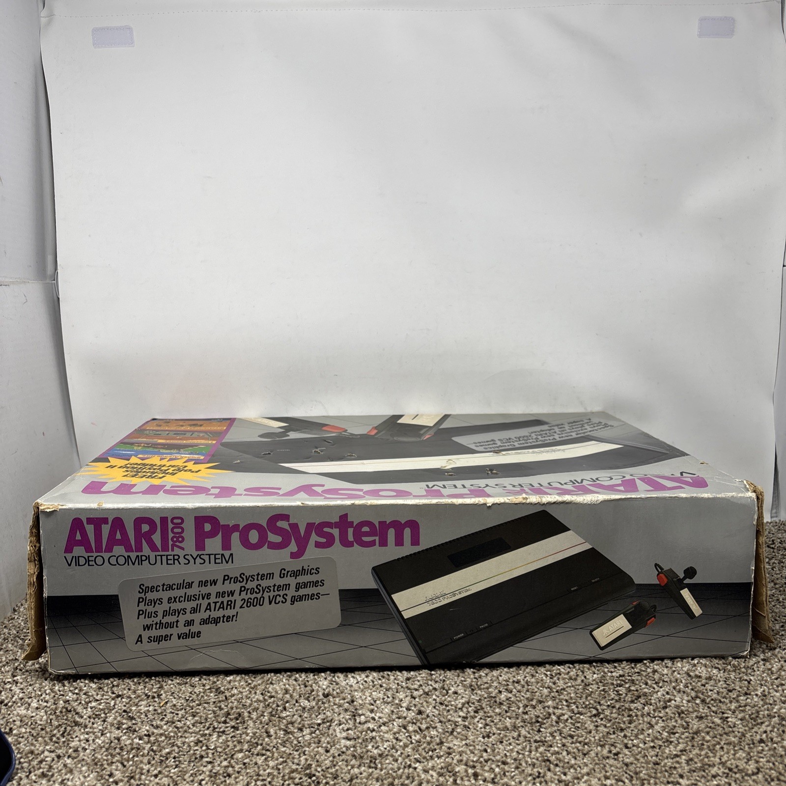 Atari 7800 Video Game Console With Controllers Game TESTED Bundle Lot In Box