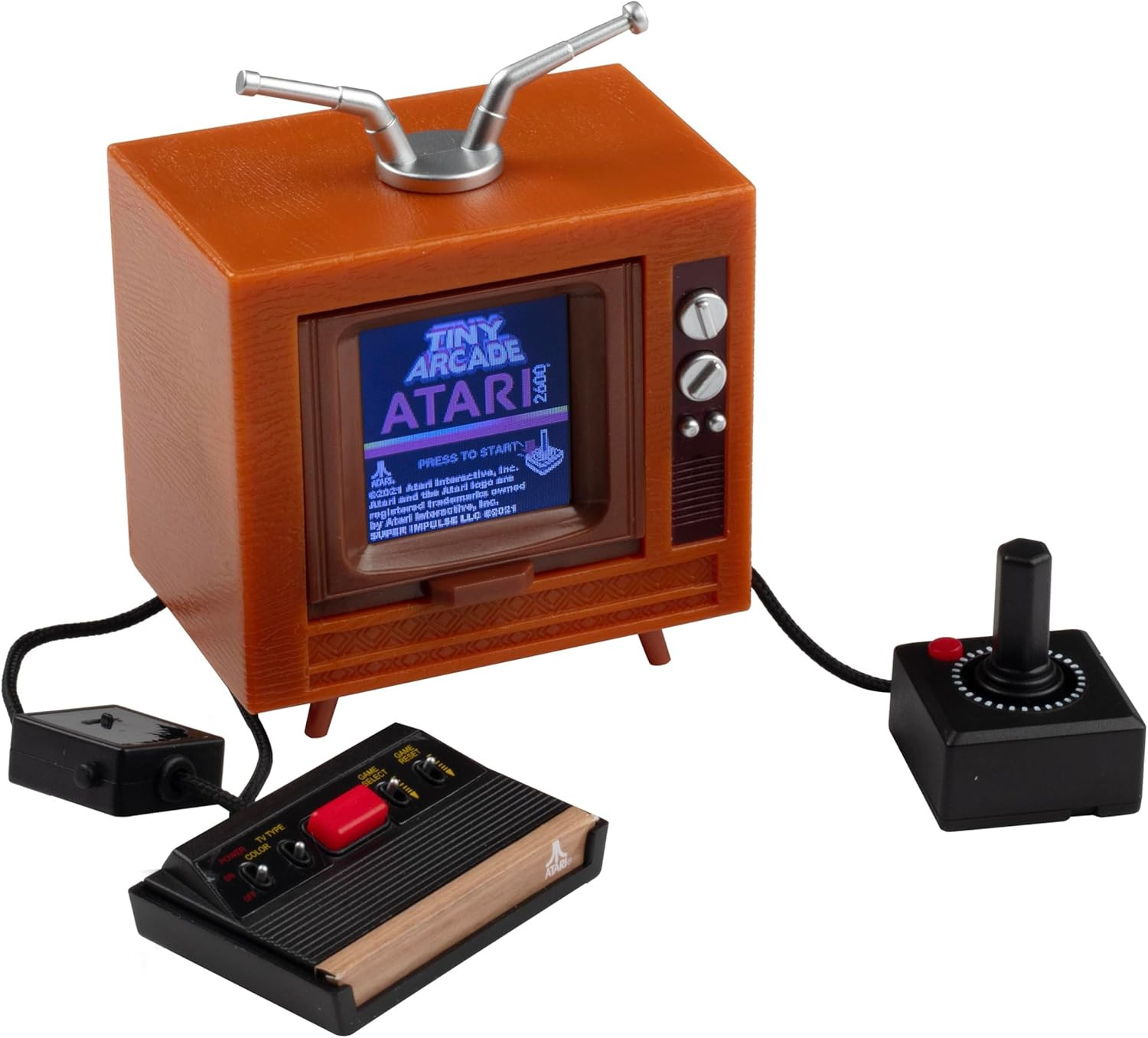 Tiny Arcade Atari 2600 3.5″ Mini Retro Game – Playable Console & TV w/ Real Game