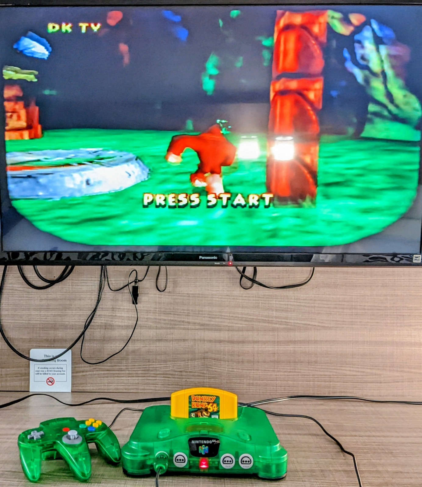 Nintendo 64 N64 Jungle Green Donkey Kong Console Bundle W/ Expansion Pak Tested