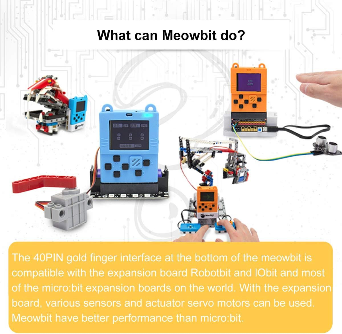 Kittenbot Meowbit Card-Sized Retro Game Computer Codable Console for Microsoft M