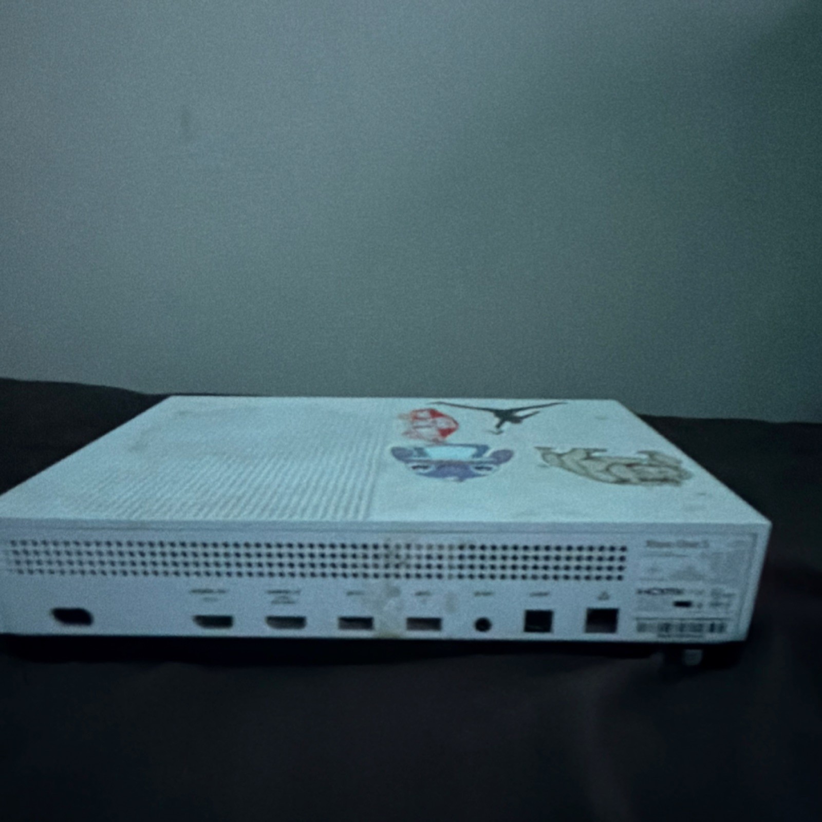 Microsoft Xbox One S White Console with Stickers, Wi-Fi Capability, HDMI, USB