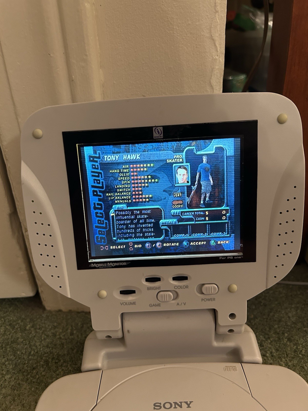 Sony Playstation PSOne Console w/ InterAct Mobile Monitor Color LCD Screen Works