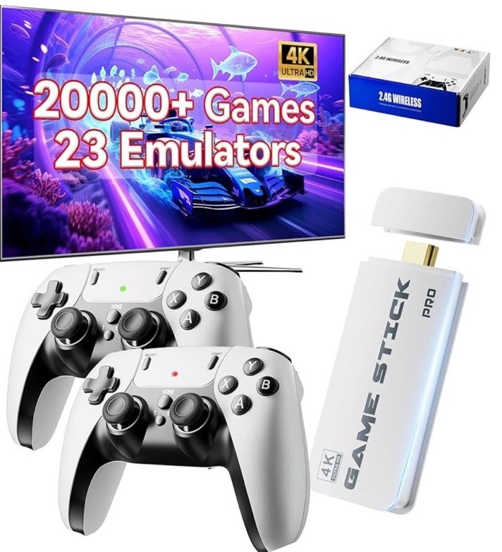 Wireless Controller Gamepad Lite 2.4G 4K Ultra HD Game Stick, 2 Controllers