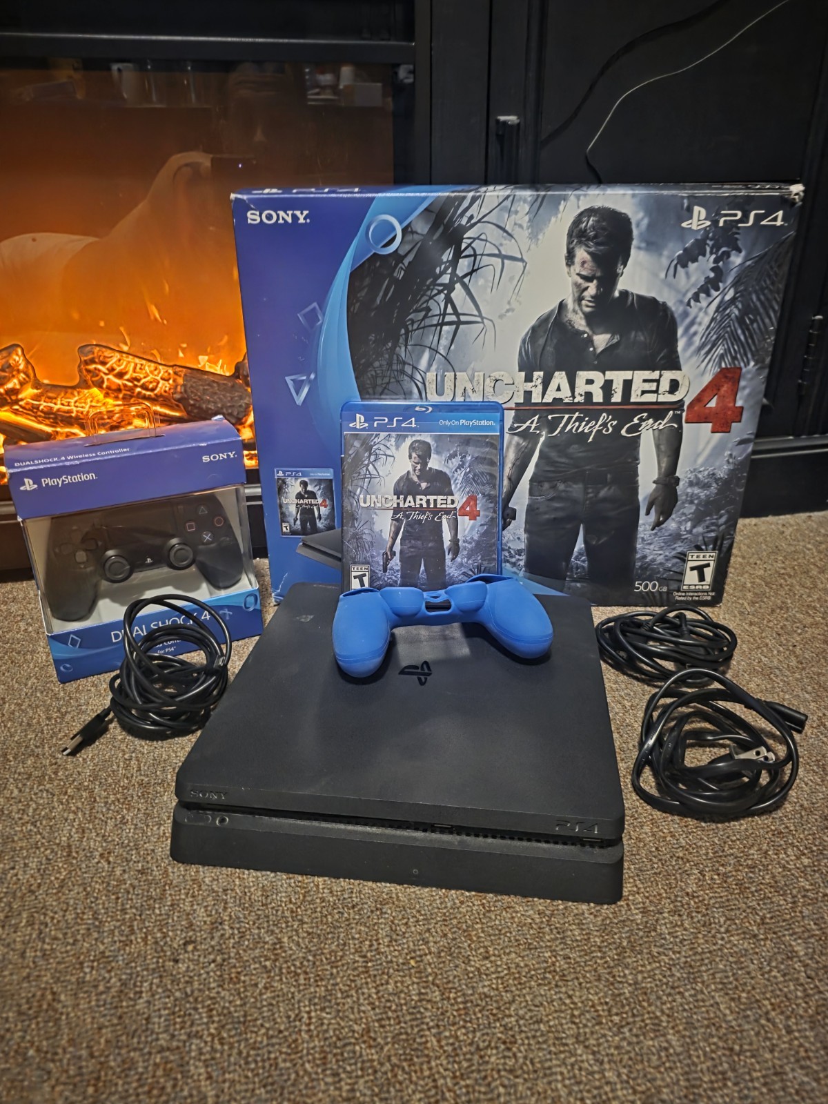 Ps4 Nathan Drake Uncharted 4 Limited Edition 500GB Console Bundle W/ Controller