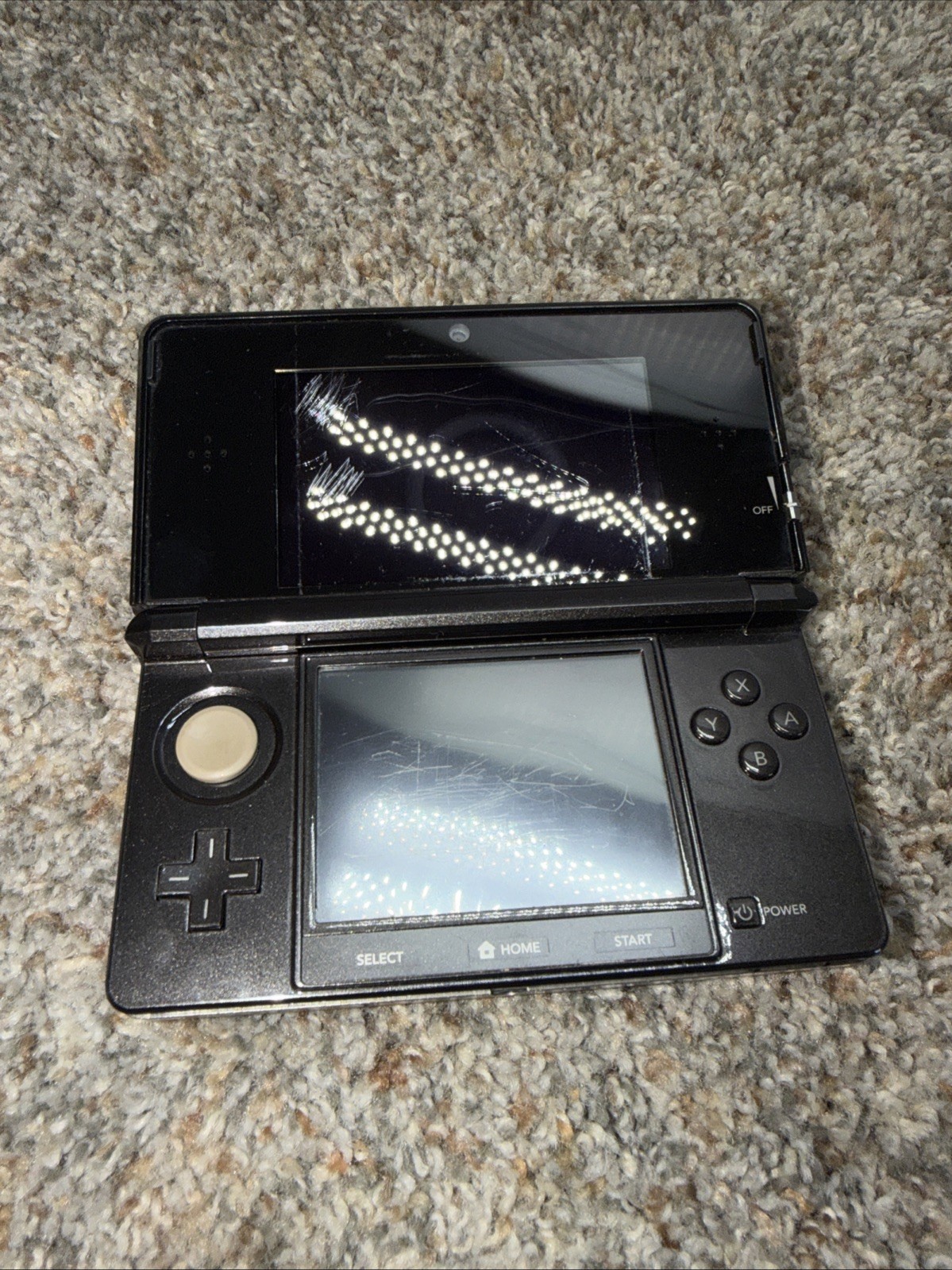 Nintendo 3DS CTR-001 Black Console Handheld For Parts As Is powers on