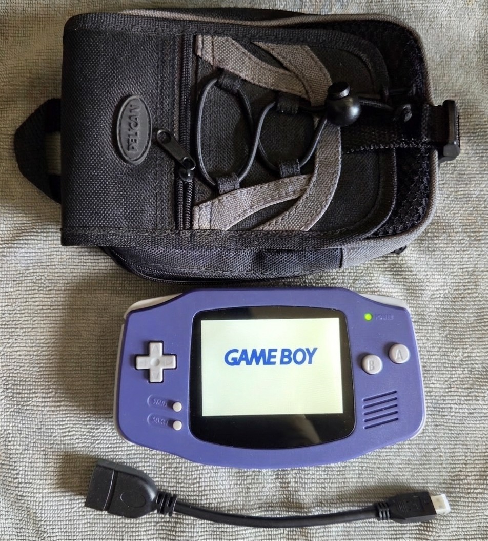 Game Boy Advance Gameboy IPS Backlit, TV Output, USB Charging w/ Carrying Case