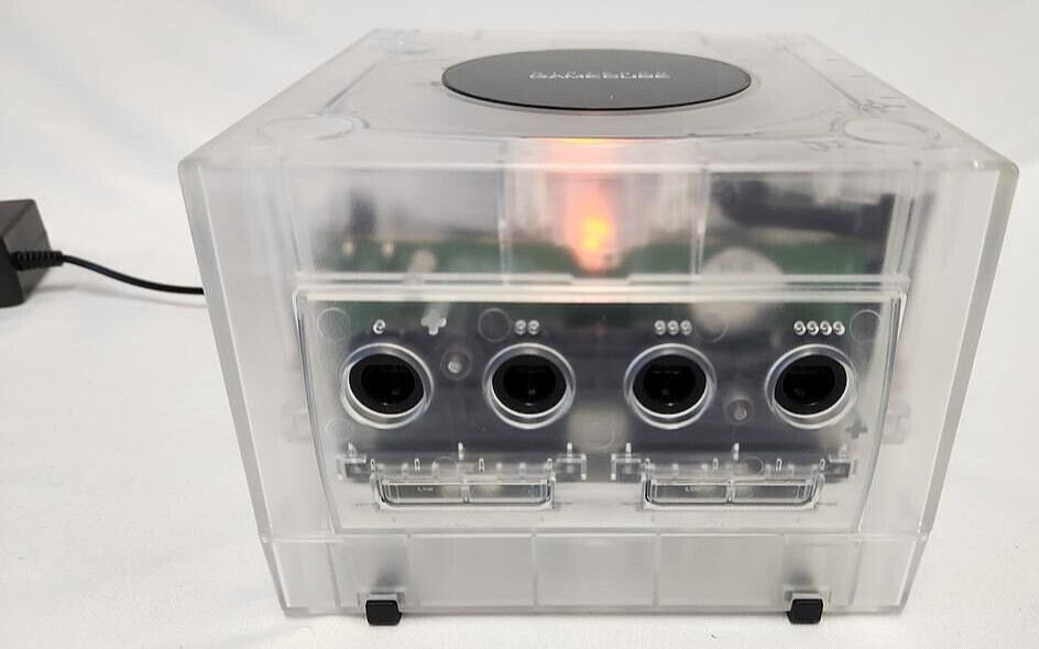 Nintendo GameCube Translucent CLEAR Gaming Console DOL-101 System Bundle Set NGC