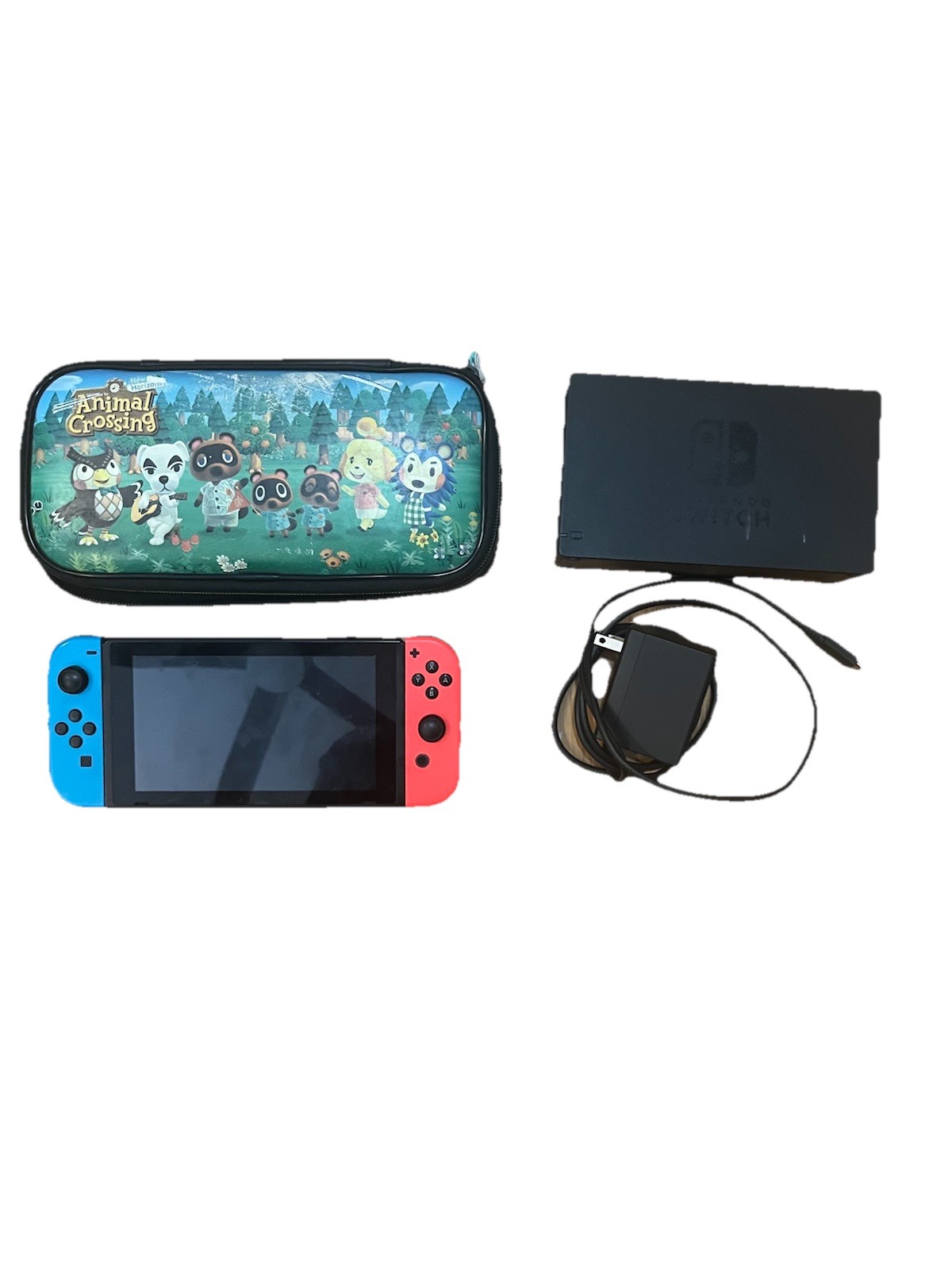 Nintendo Switch Console Blue/Red Joy-Con Dock AC Adapter Case 32GB HAC-001