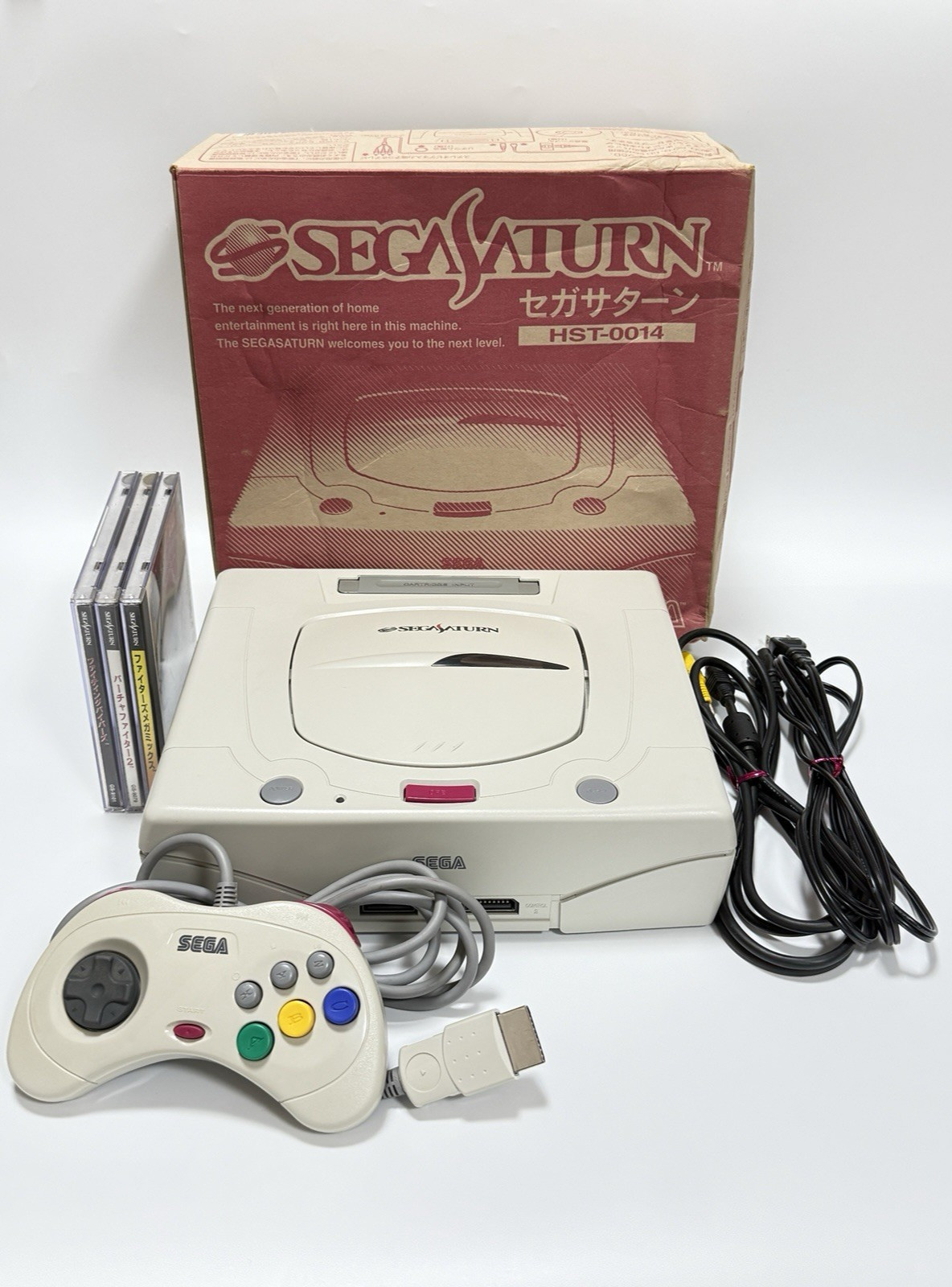 SEGA Saturn Console +3 Games Virtua Fighter 2 Fighters Megamix Fighting Vipers