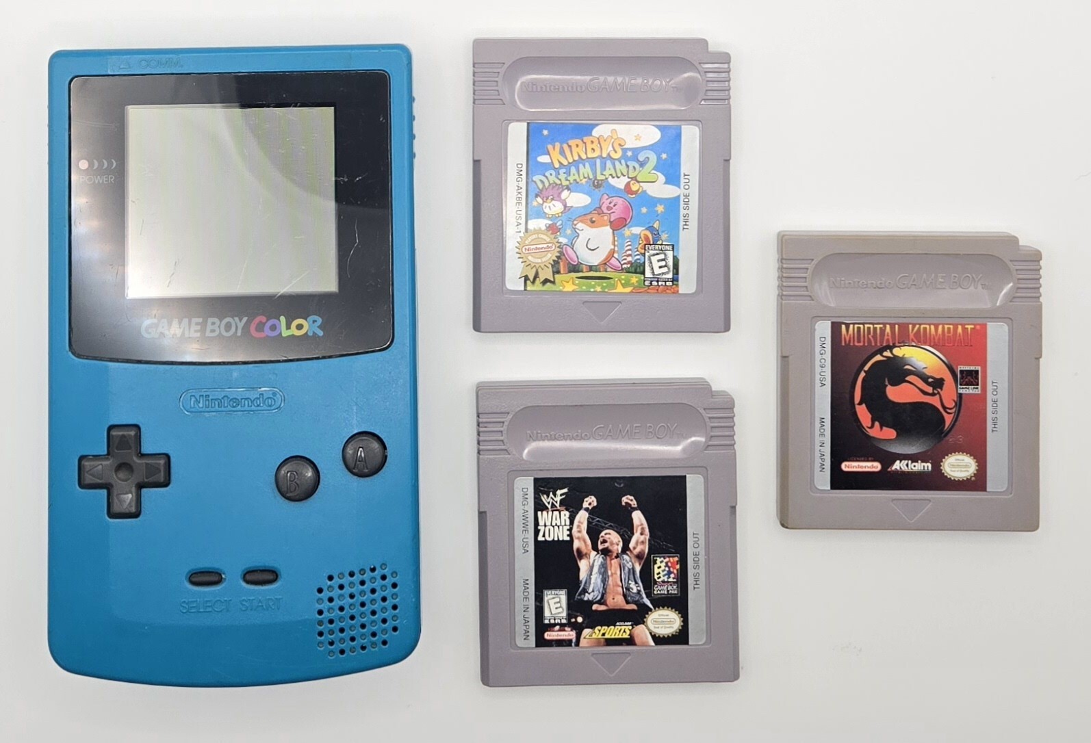 Nintendo Game Boy Color – Teal W/3 Games (Kirby’s Dreamland 2, Etc…) *Tested*