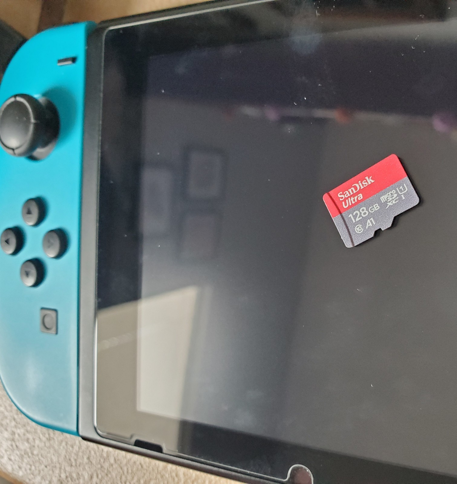Nintendo Switch Console Blue/Red Joy-Con, Dock, Charger, SanDisk 128GB microSD