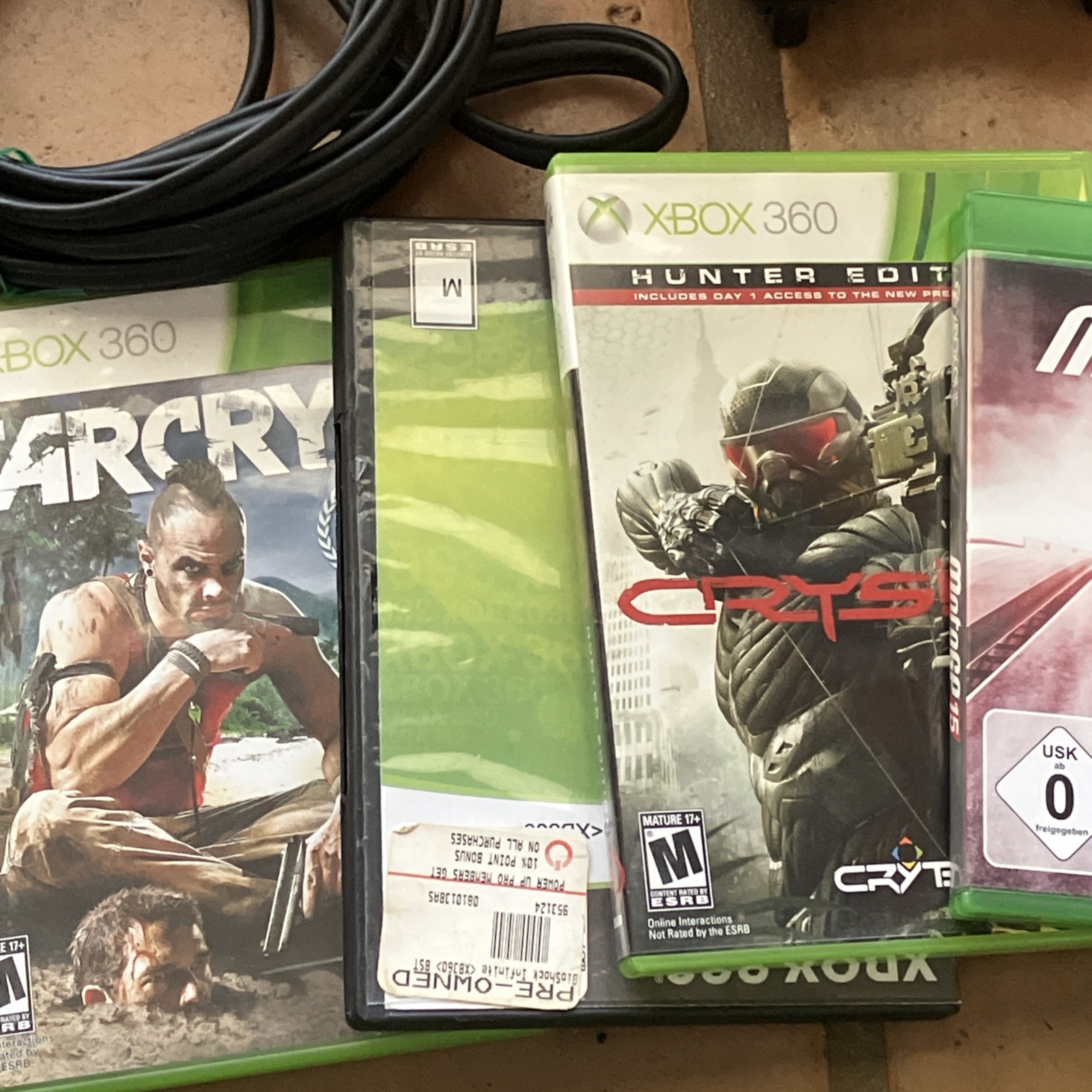 Microsoft XBox 360 S Console Model 1439 250gb Kinect Bundle Used With 12 Games