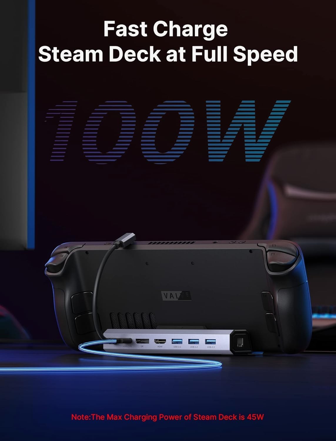 Compact USB 3.2 Dock with HDMI & DisplayPort for High-Performance Gaming