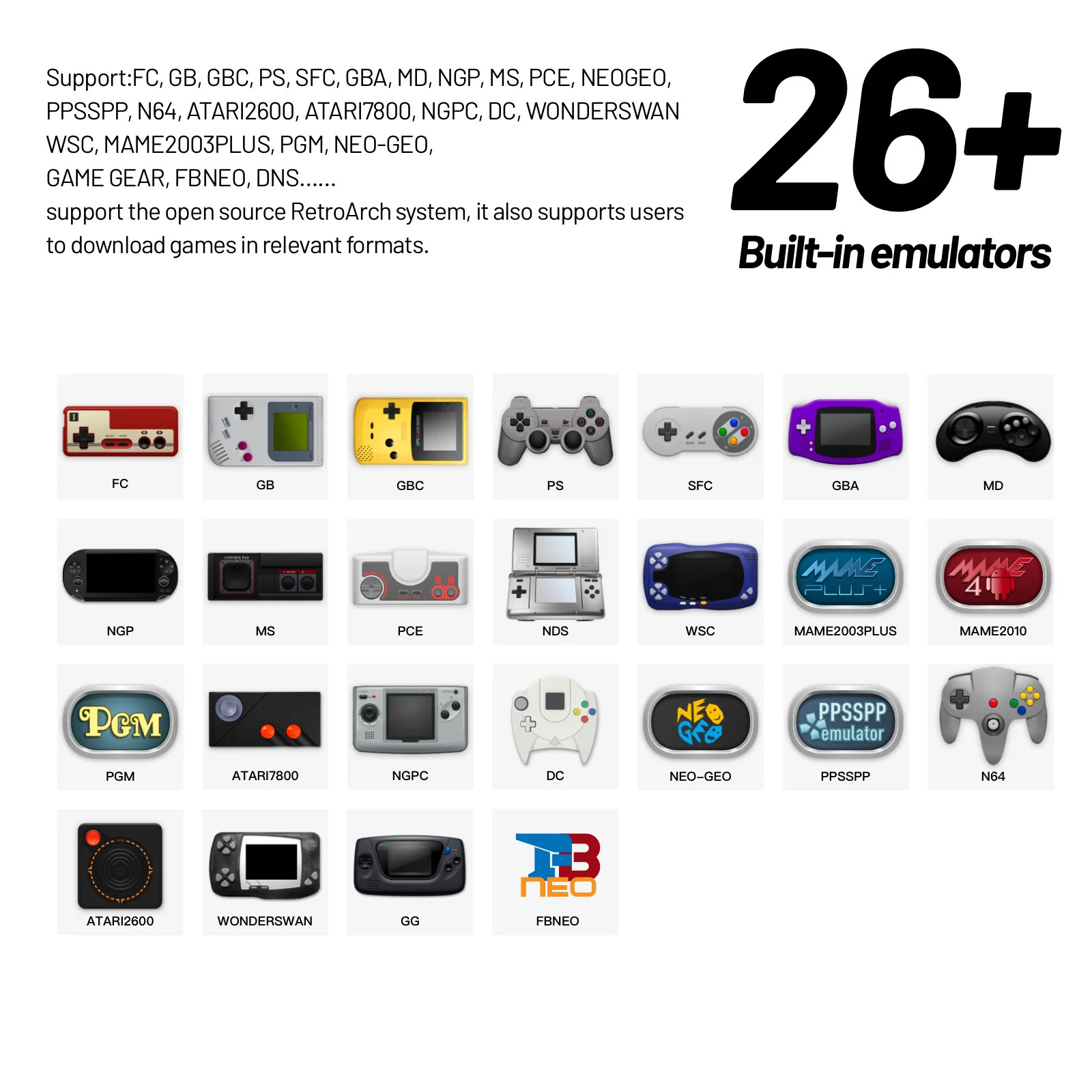 Smart Pro Handheld Game Console with 4.96” IPS Screen and RGB Lighting