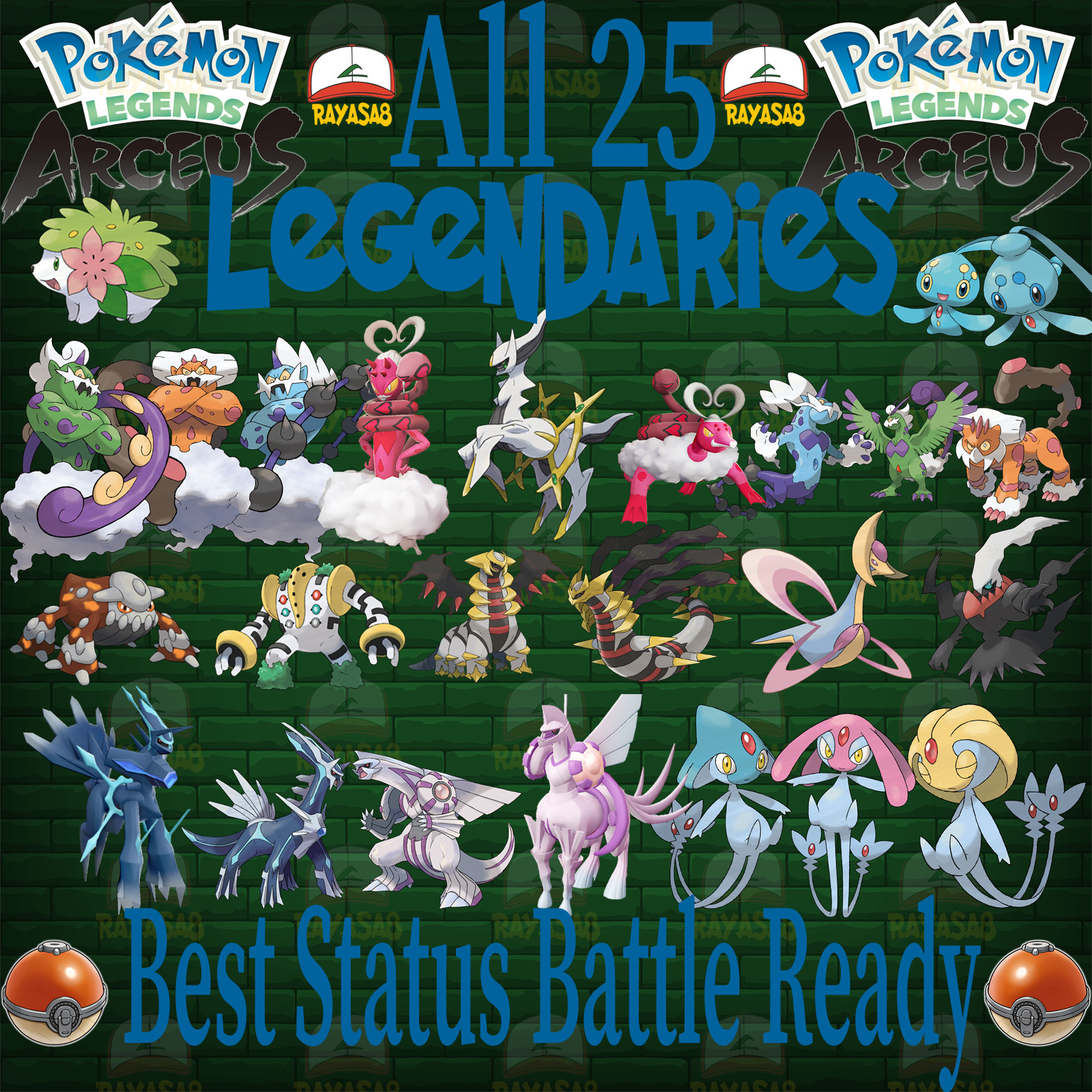 Legendary Pokemon Mythical 6iv All 25 + Different Forms Legends Arceus