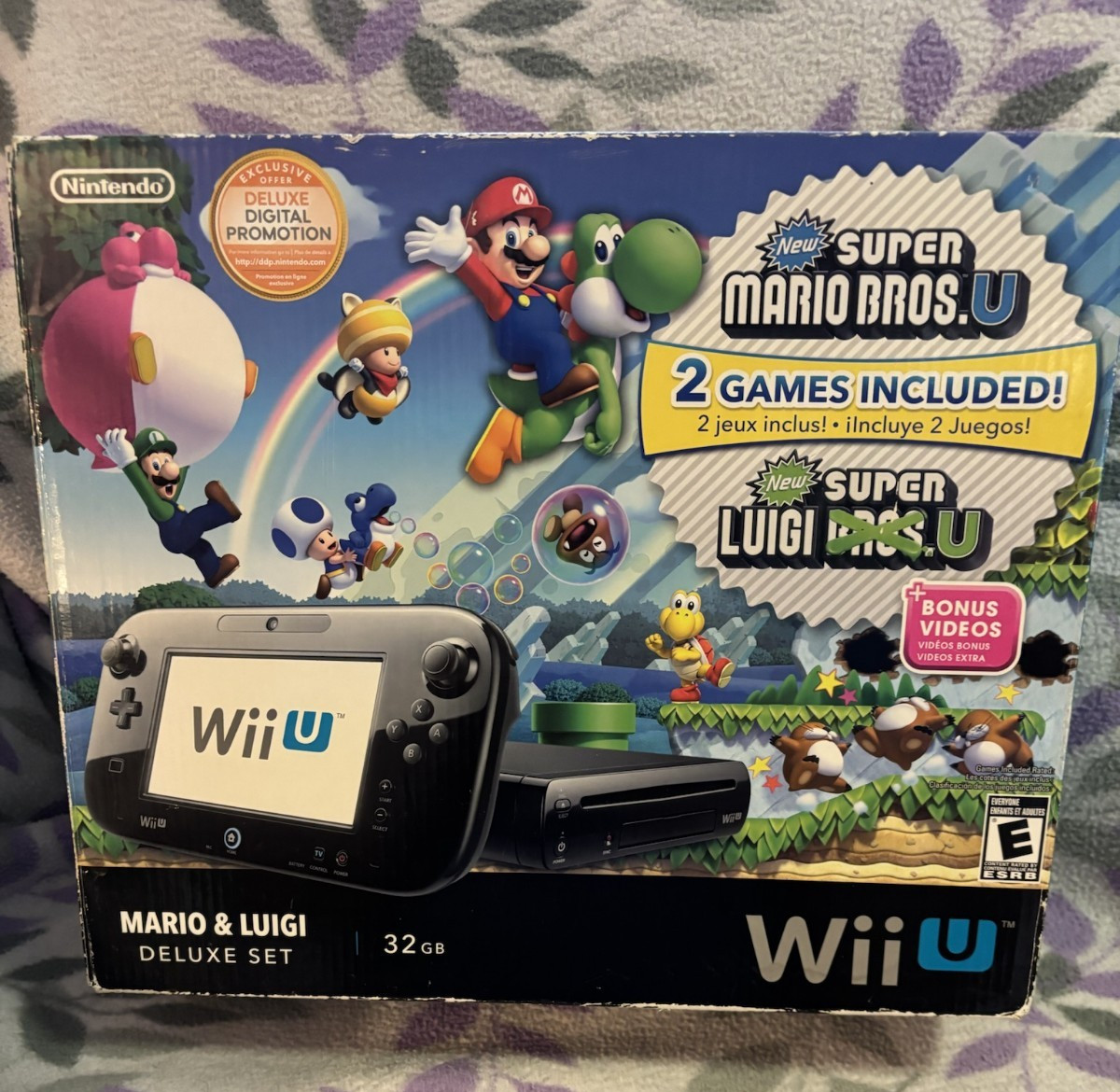 Nintendo Wii U Mario & Luigi Deluxe Set Black Console + Super Mario Luigi U Game