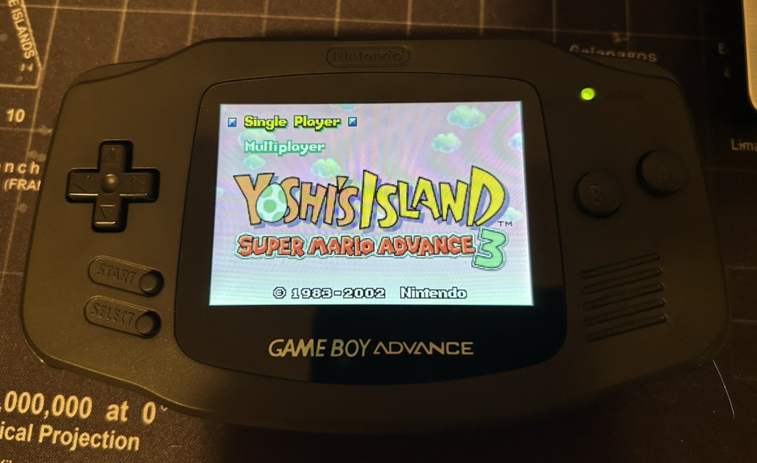 Black Gameboy Advance system w/ carrying case – IPS mod, button mod