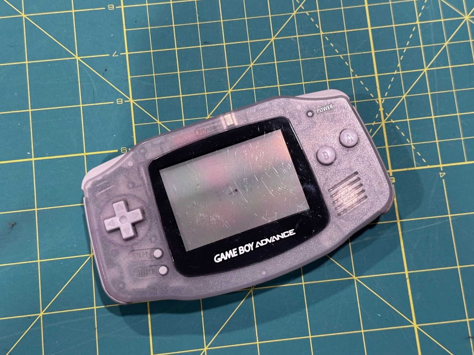 Nintendo Game Boy Advance Console System – Clear Glacier – Parts Only