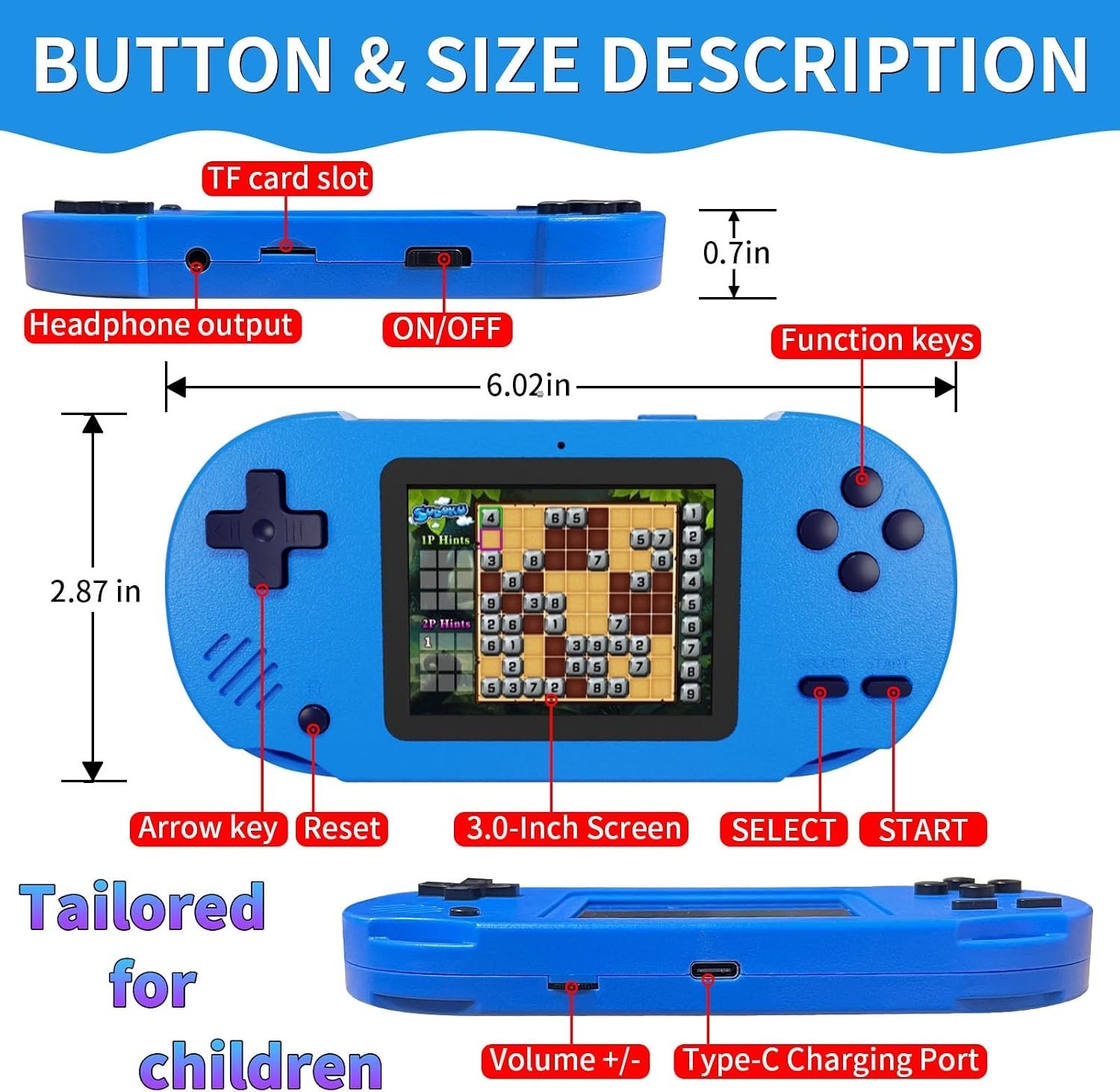 Ultimate Handheld Gaming Experience – 300 Games, 3-Inch Screen & Birthday Gift