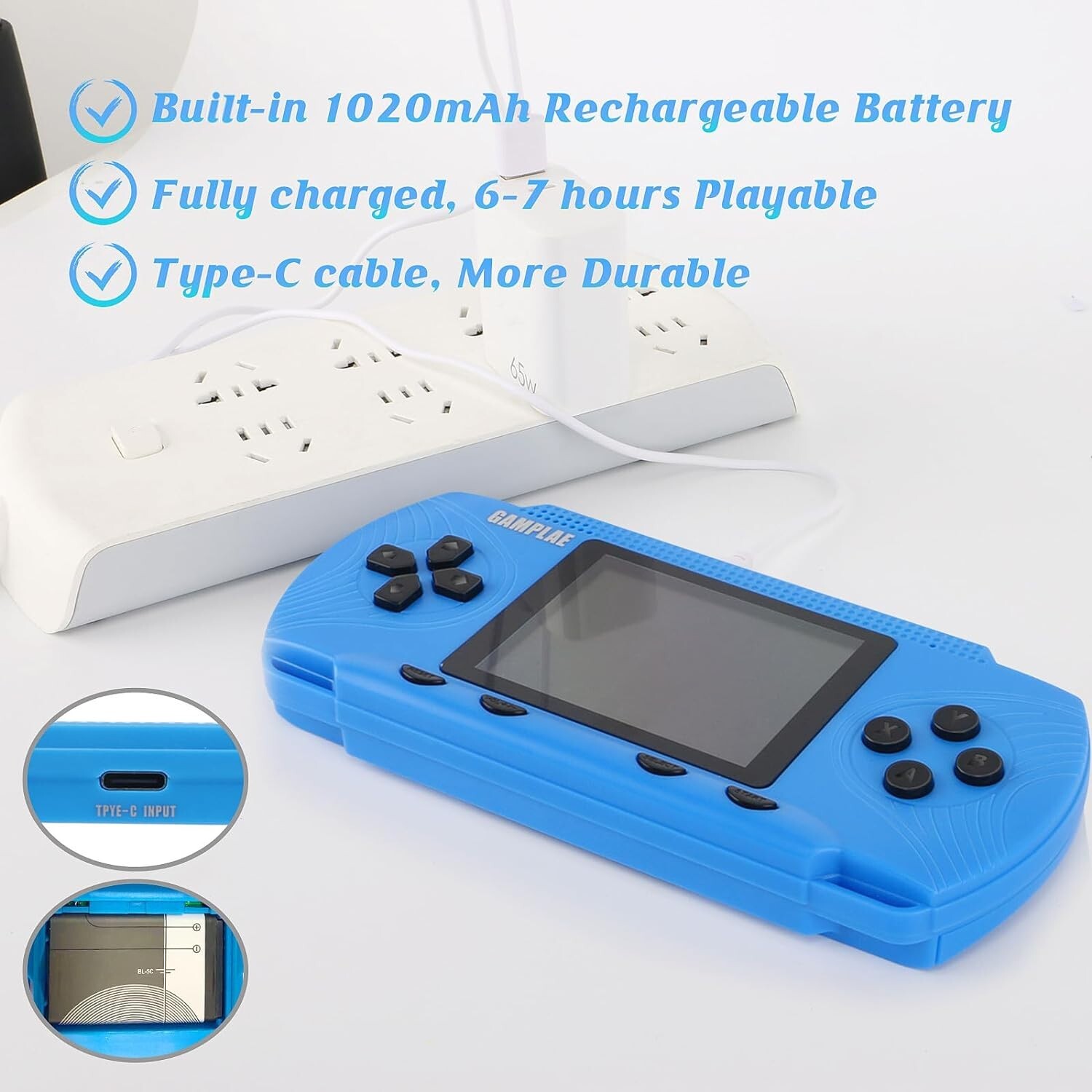 Portable Handheld Game Console 3″ HD Built-in 258 Games HD Classic Kids Toy Gift