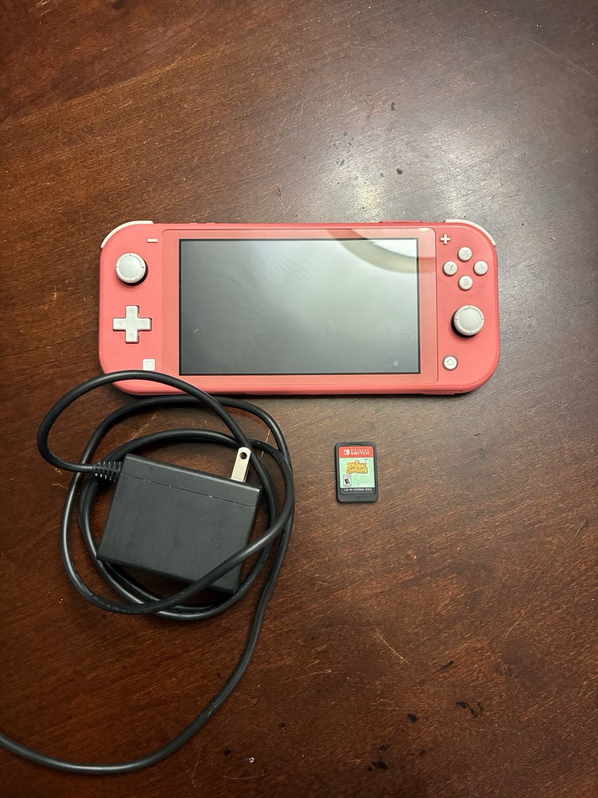 Nintendo Switch Lite Coral w/ Charger and Animal Crossing