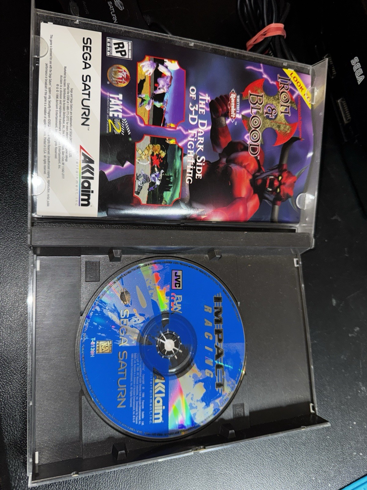 Sega Saturn Model 2 Console W/ Controller Cables Impact Racing Game Works Great!