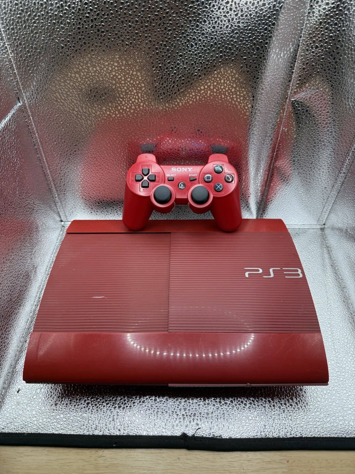 Sony PS3 Super Slim Red God Of War Console CECH-4001C | 6 GAMES BUNDLE – TESTED