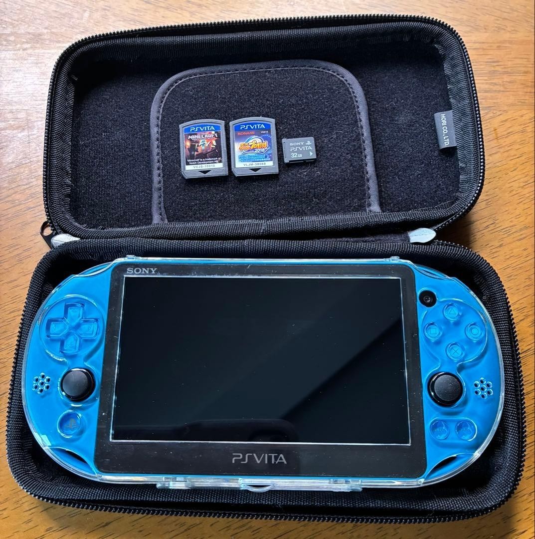 Excellent Sony PlayStation PS Vita PCH-2000 Slim Aqua Blue Model