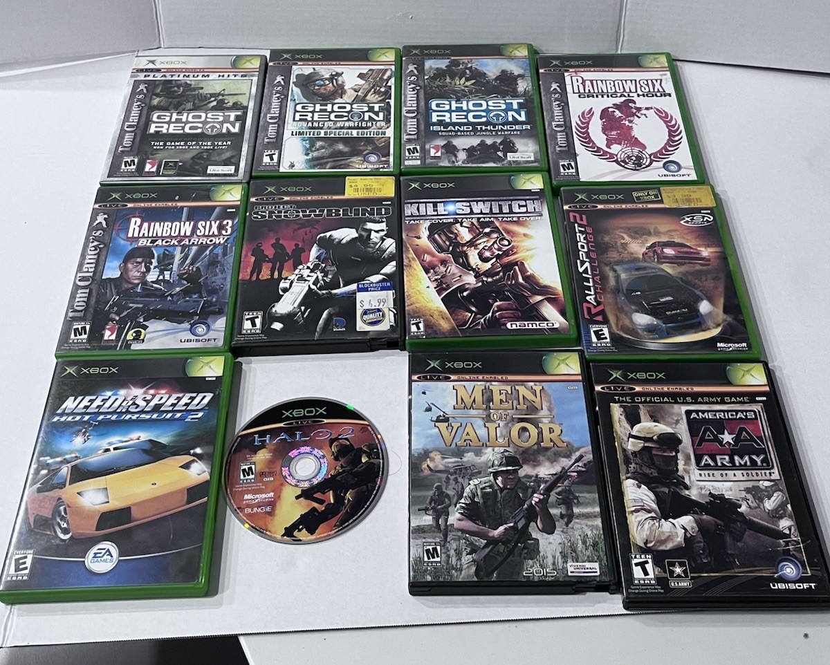 OG/Original Xbox Console Bundle – Cleaned W/ 2 Controllers & 12 Games, Tested