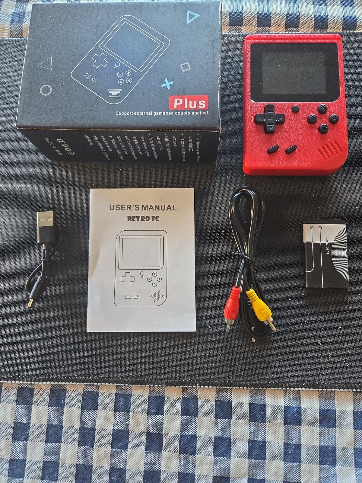 Retro FC Plus Handheld Game Console 3.0 Inch LCD with a Rechargeable Battery
