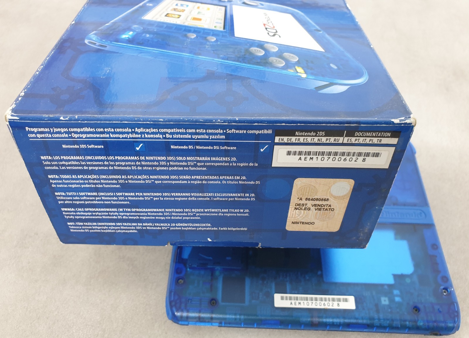Nintendo 2DS Console Transparent Blue PAL