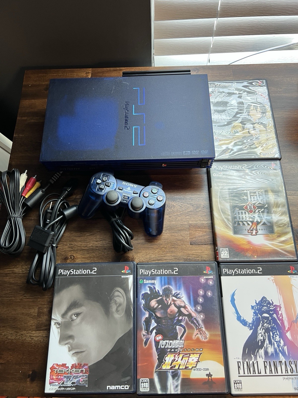 Sony PlayStation 2 MIDNIGHT BLUE NTSC-J TESTED AND WORKING W/ CIB GAMES