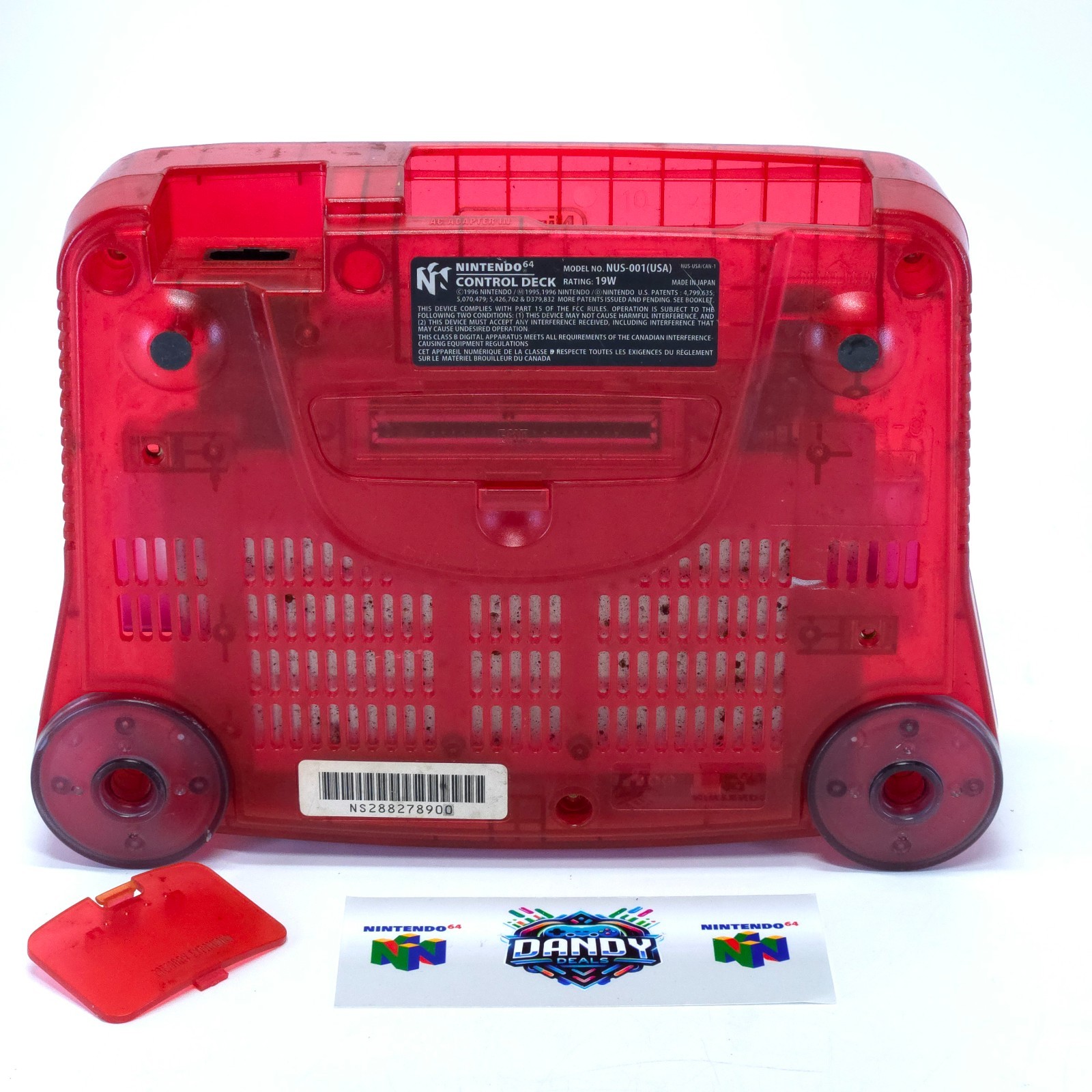 Nintendo 64 N64 Console Watermelon Red W/ Expansion Pak + Controller | Cracked