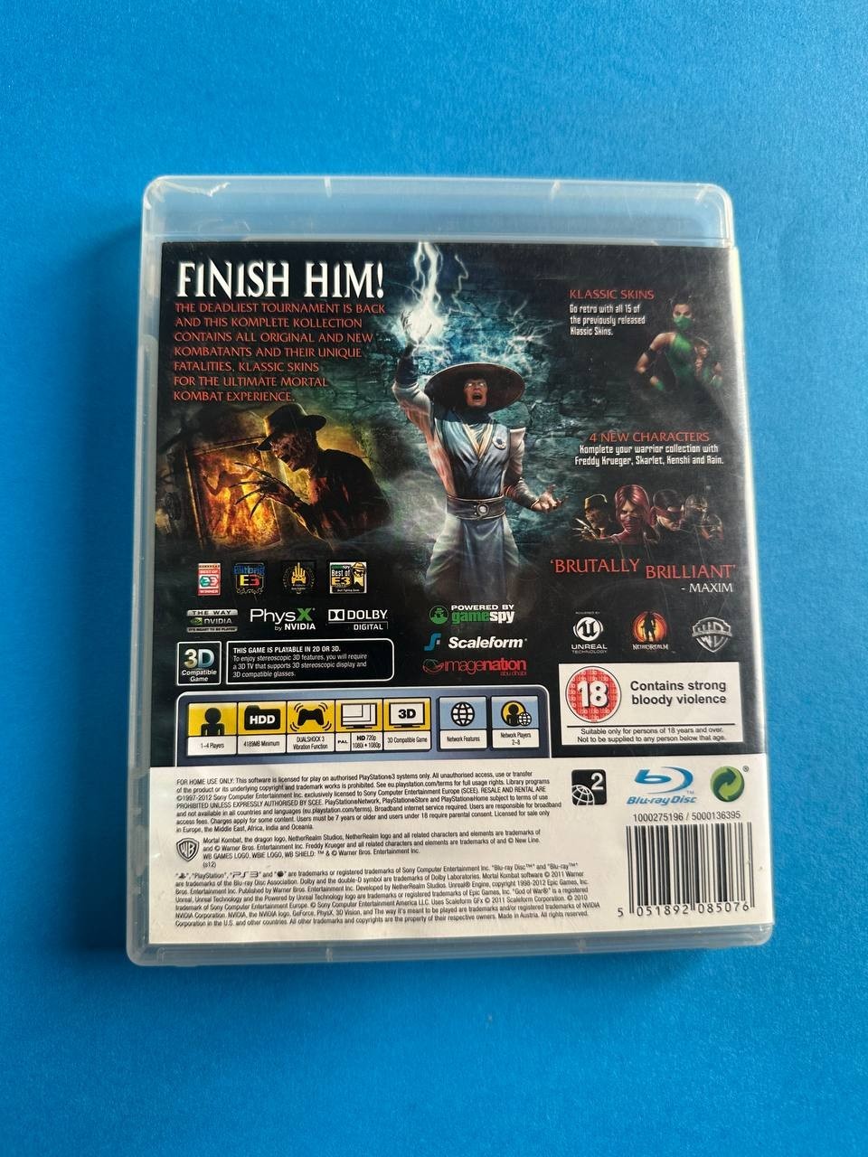 MORTAL KOMBAT COMPLETE EDITION PS3 PLAYSTATION 3 GAME FOR SONY ENG CONSOLE.