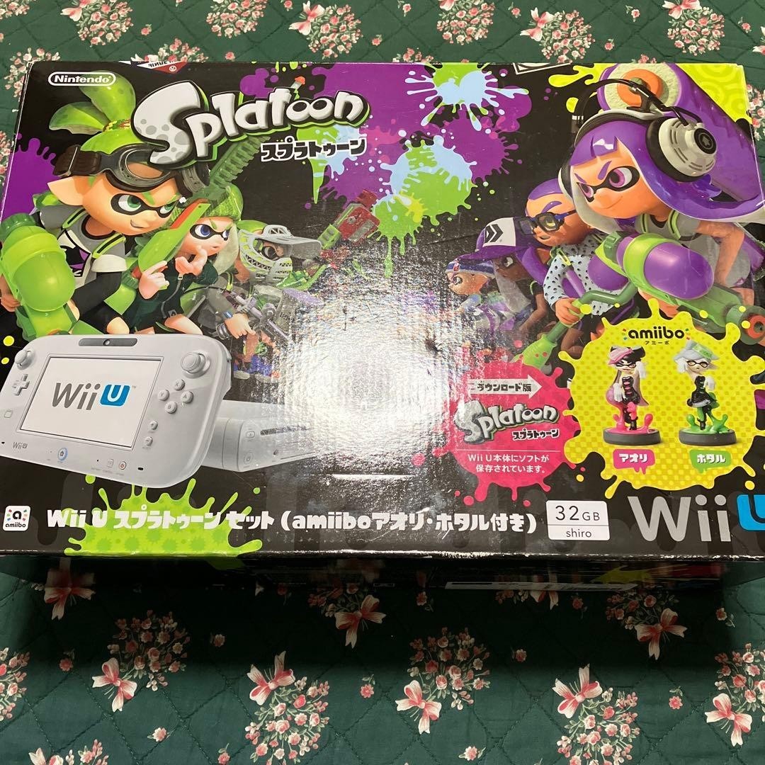 Nintendo Wii U Console Splatoon Set 32GB with amiibo Aori & Hotaru Used Game