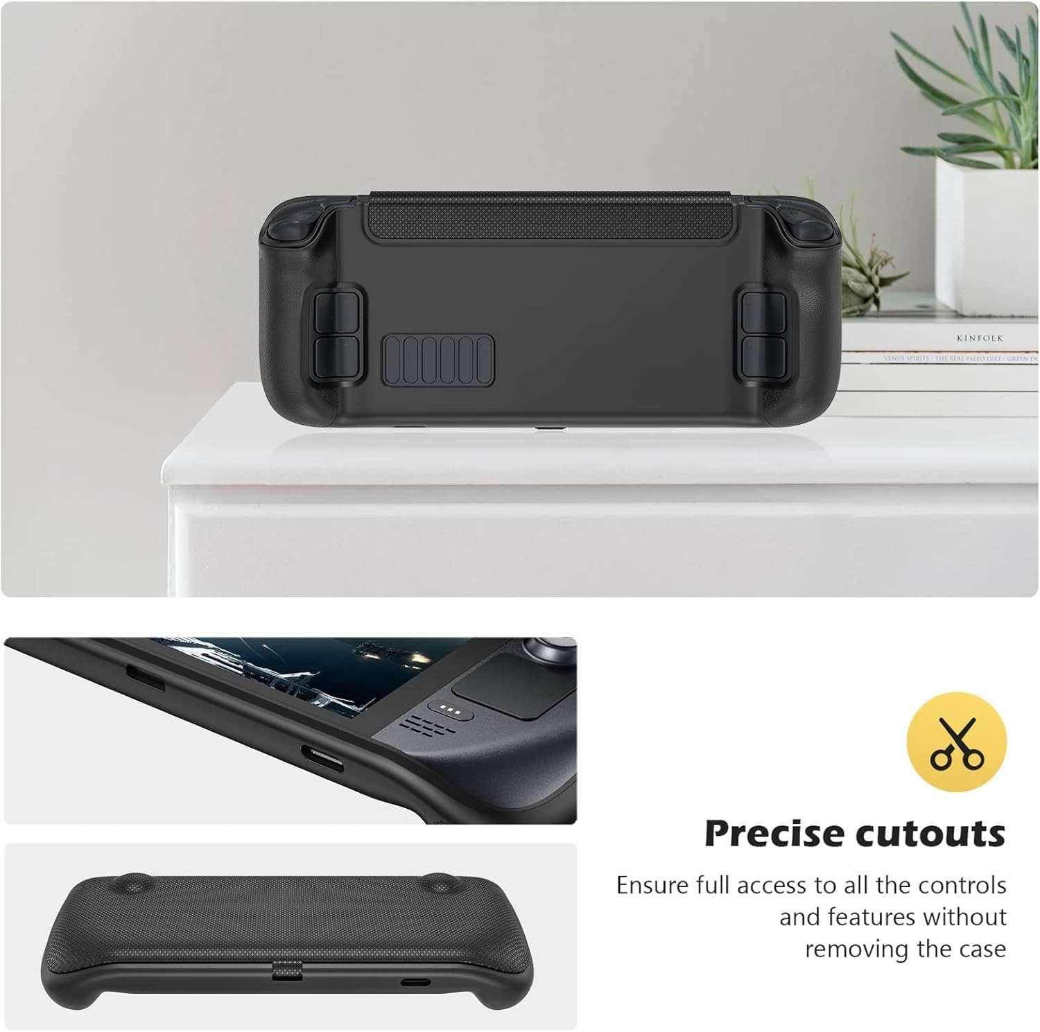 Black Flip Case for Steam Deck OLED/LCD 2023/2021 – Waterproof & Durable