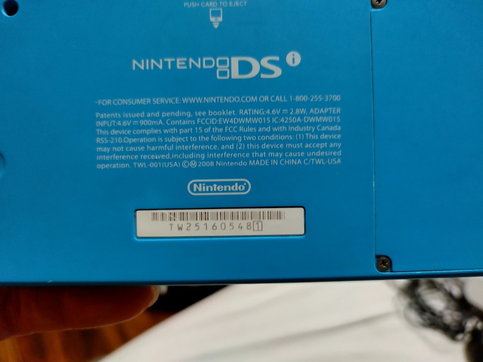 Nintendo DSi Handheld Game Console Light Blue W/Stylus And RARE Shell READ