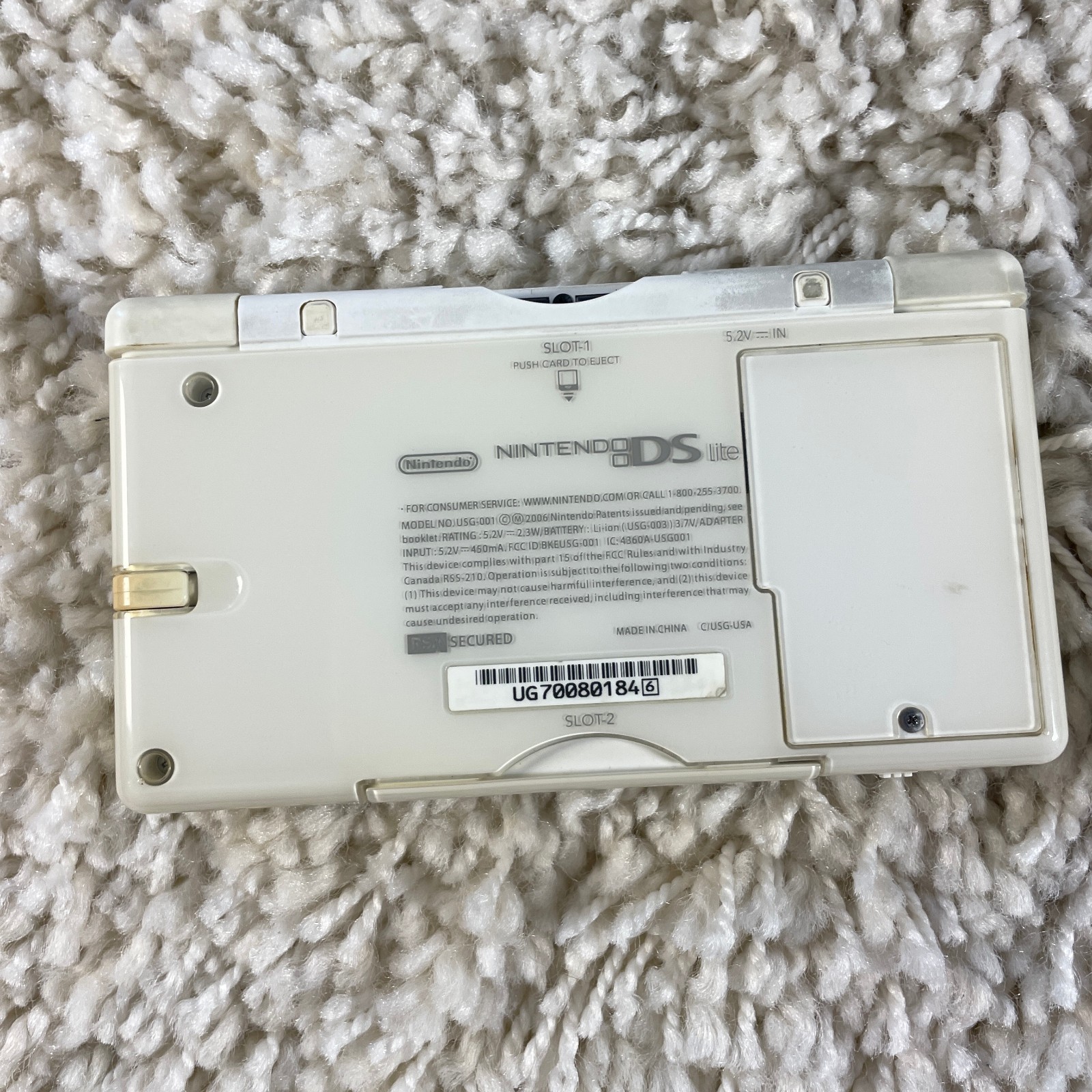 Nintendo DS Lite Polar White Handheld System USG-001 in Box Tested