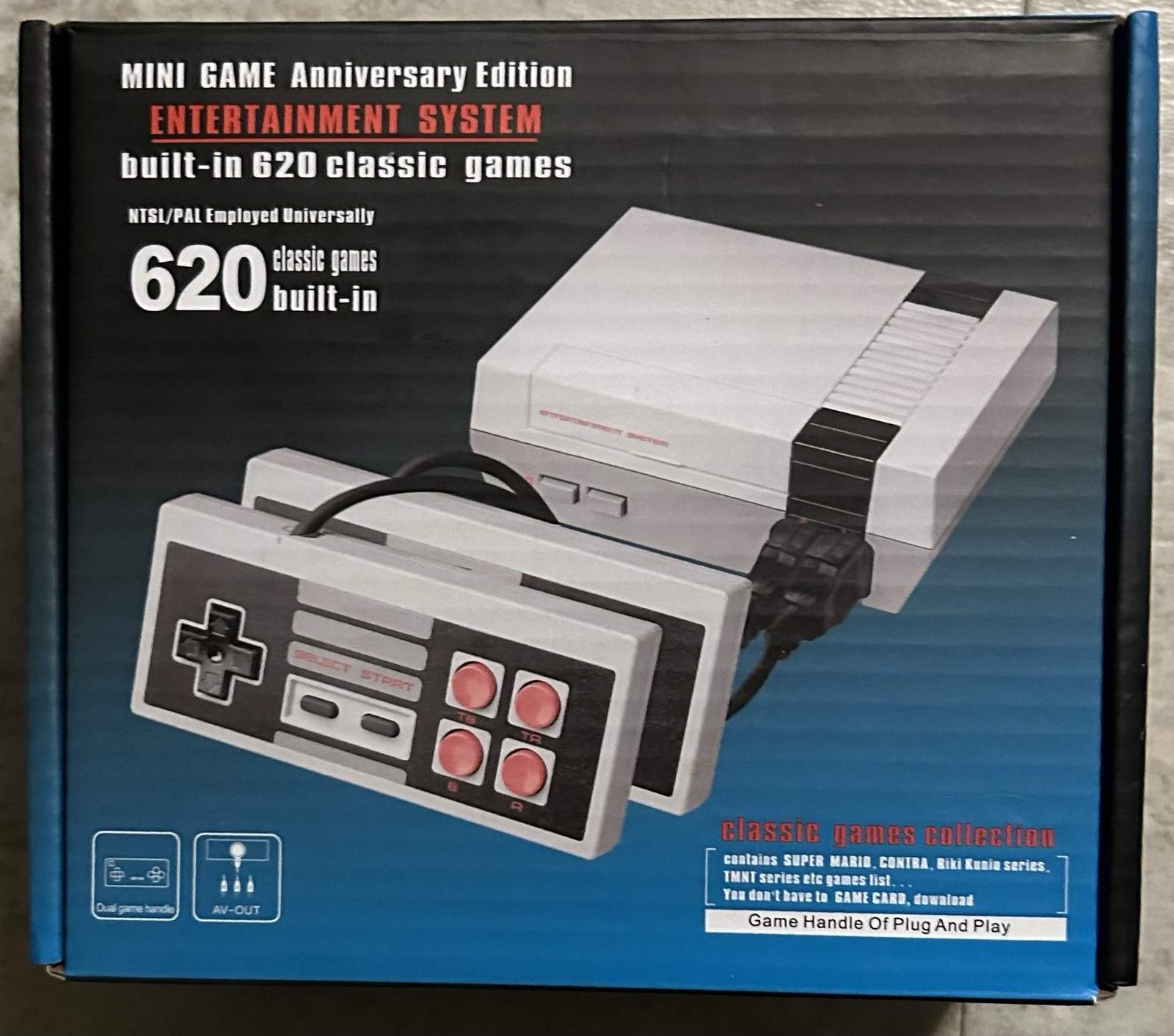 Mini Game Anniversary Edition Home Console Plug & Play 620 Games Composite RCA