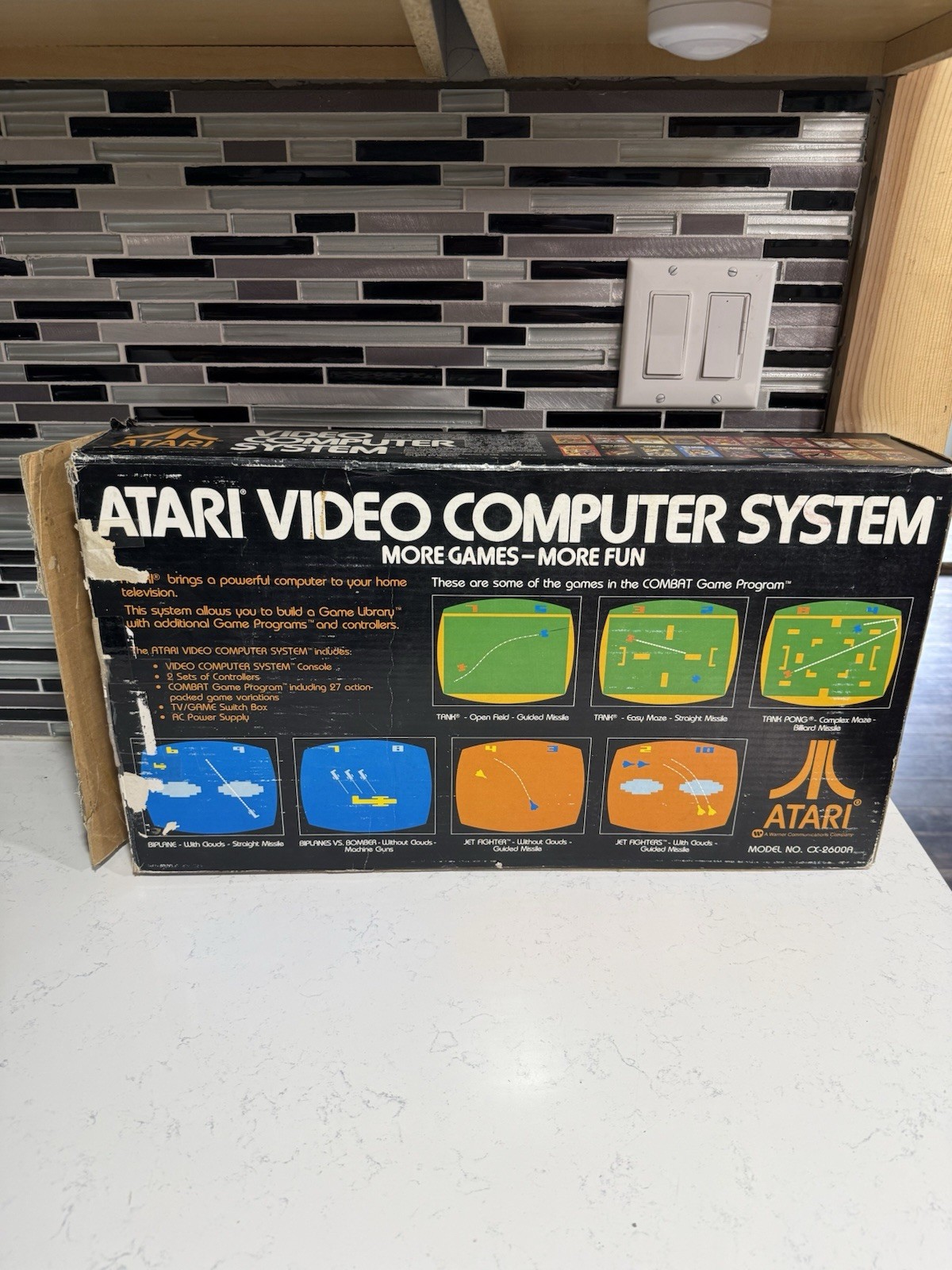 Atari 2600 Woodgrain CIB Complete Working Matching Serial 21 Games Paddles