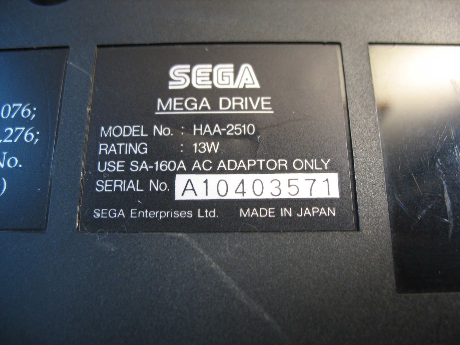 (ONLY UNIT) SEGA MEGADRIVE 1 CONSOLE IMPORT JAP! (ONLY UNIT)