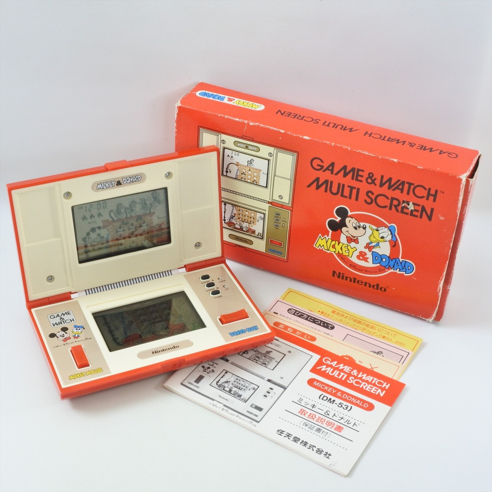 LCD MICKEY and DONALD DM-53 Game Watch Handheld Console Boxed Nintendo 5344