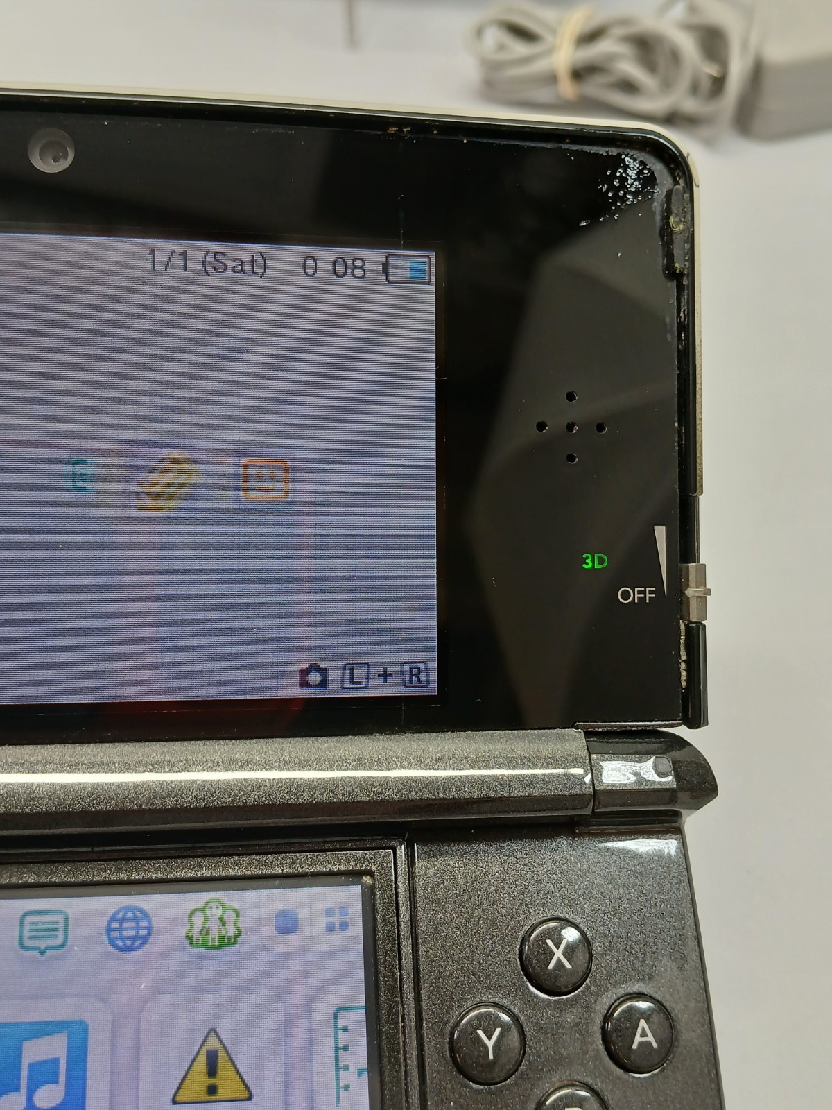 NINTENDO 3DS COSMO BLACK CTR-001: TESTED / WORKING With Case And Charger